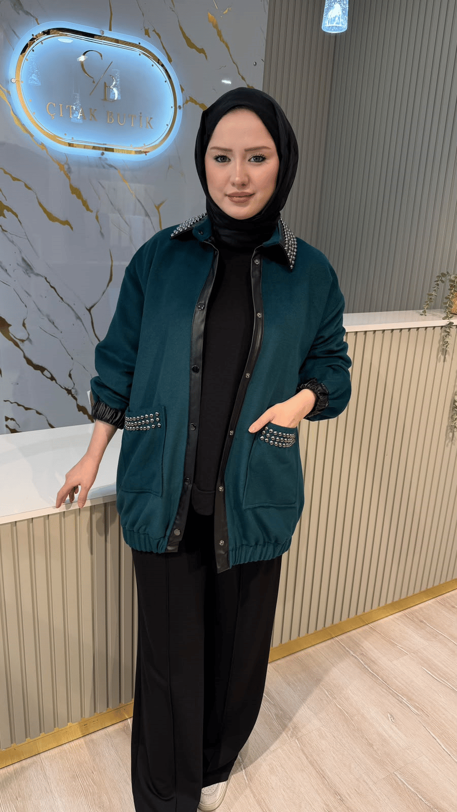 GHİSA 3460 CEKET- YEŞİL