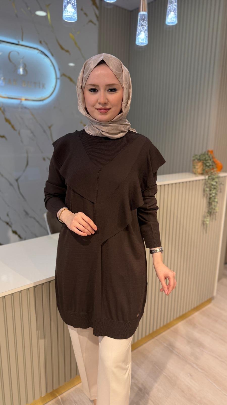GHİSA 43255 TUNİK- KAHVE