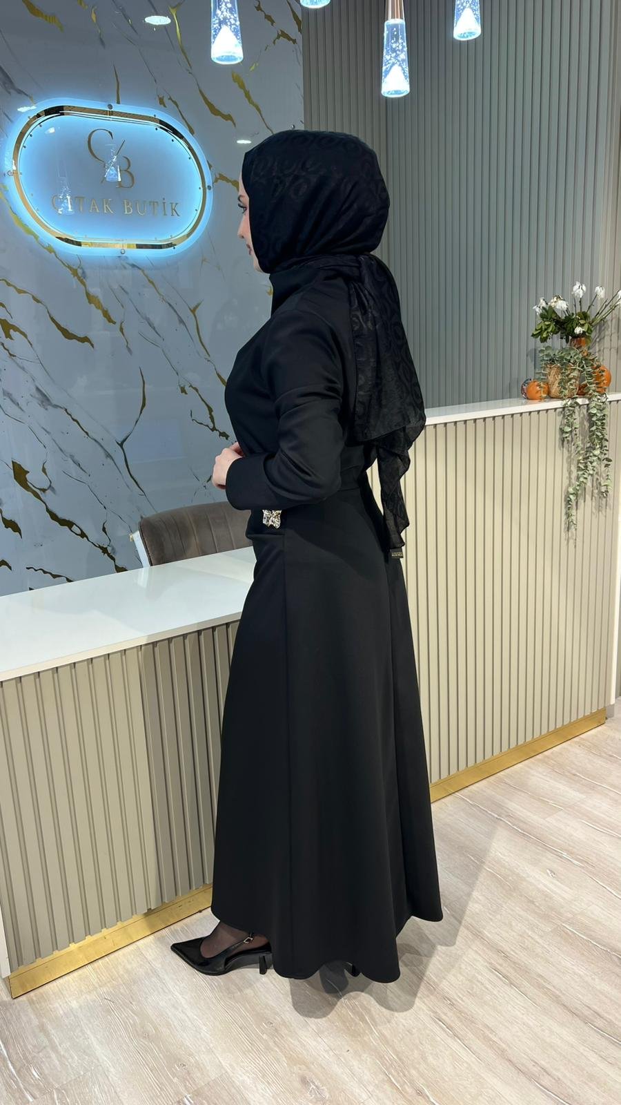 GHİSA 4329 ELBİSE - SİYAH