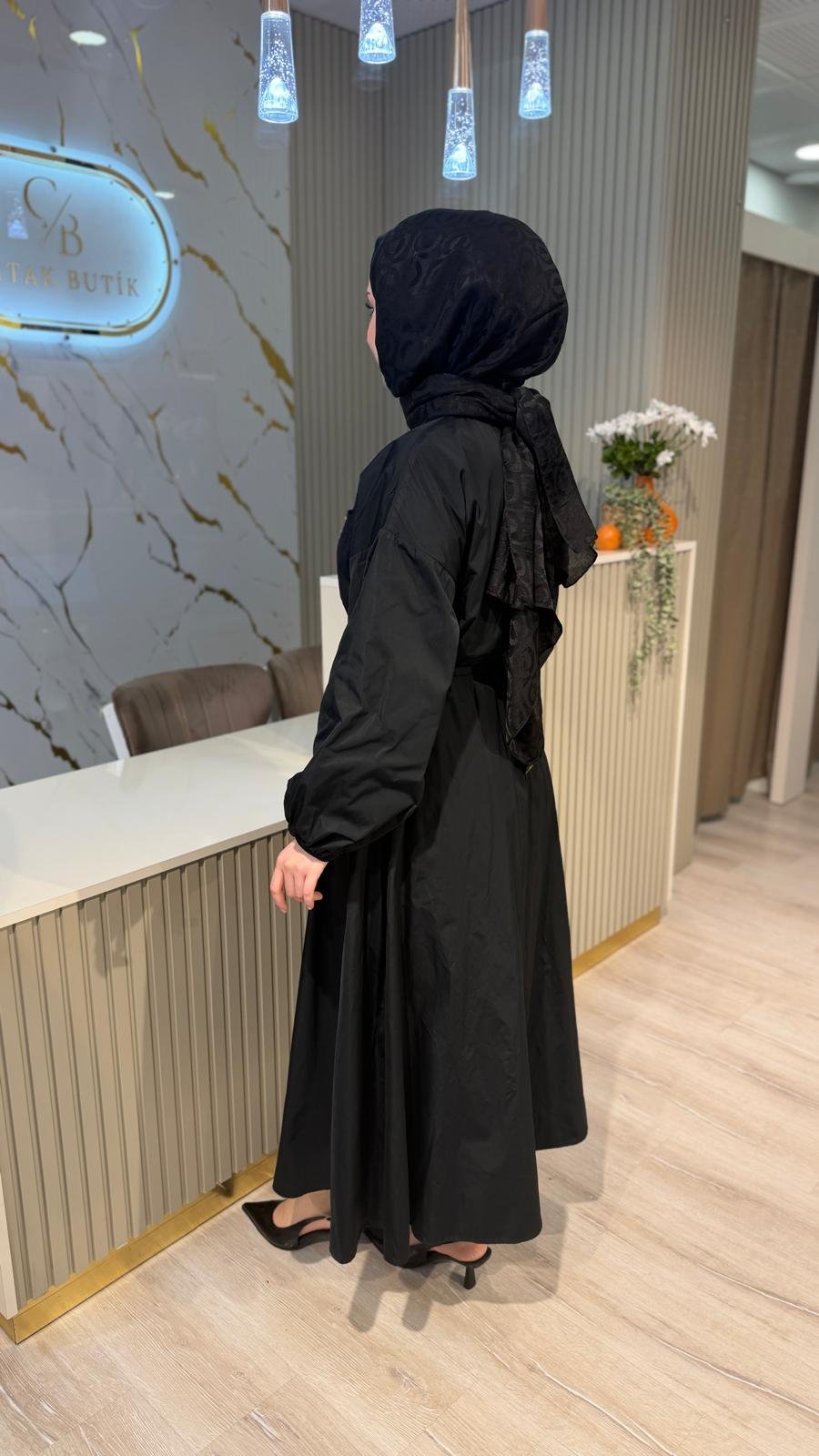 GHİSA 4359 ELBİSE - SİYAH