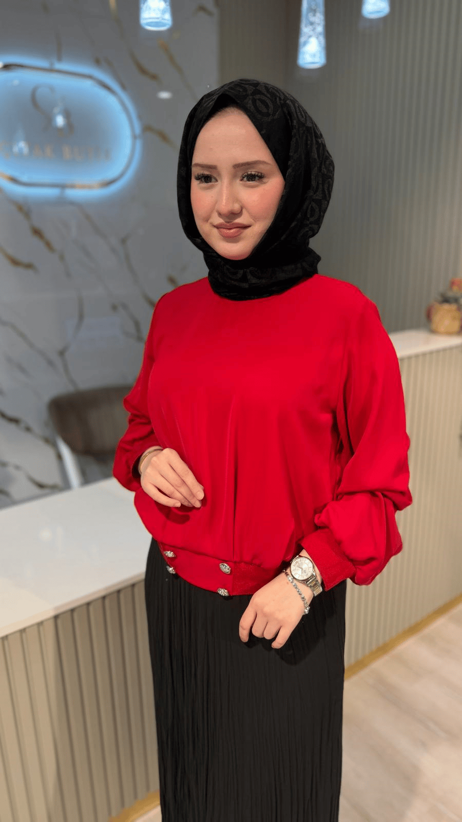 GHİSA 4424 BLUZ - KIRMIZI
