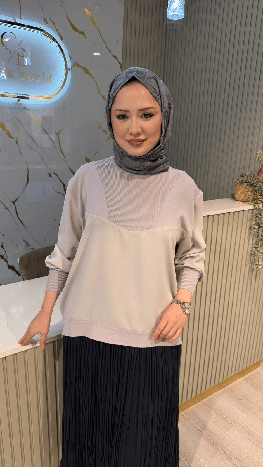 GHİSA 4467 BLUZ - GRİ