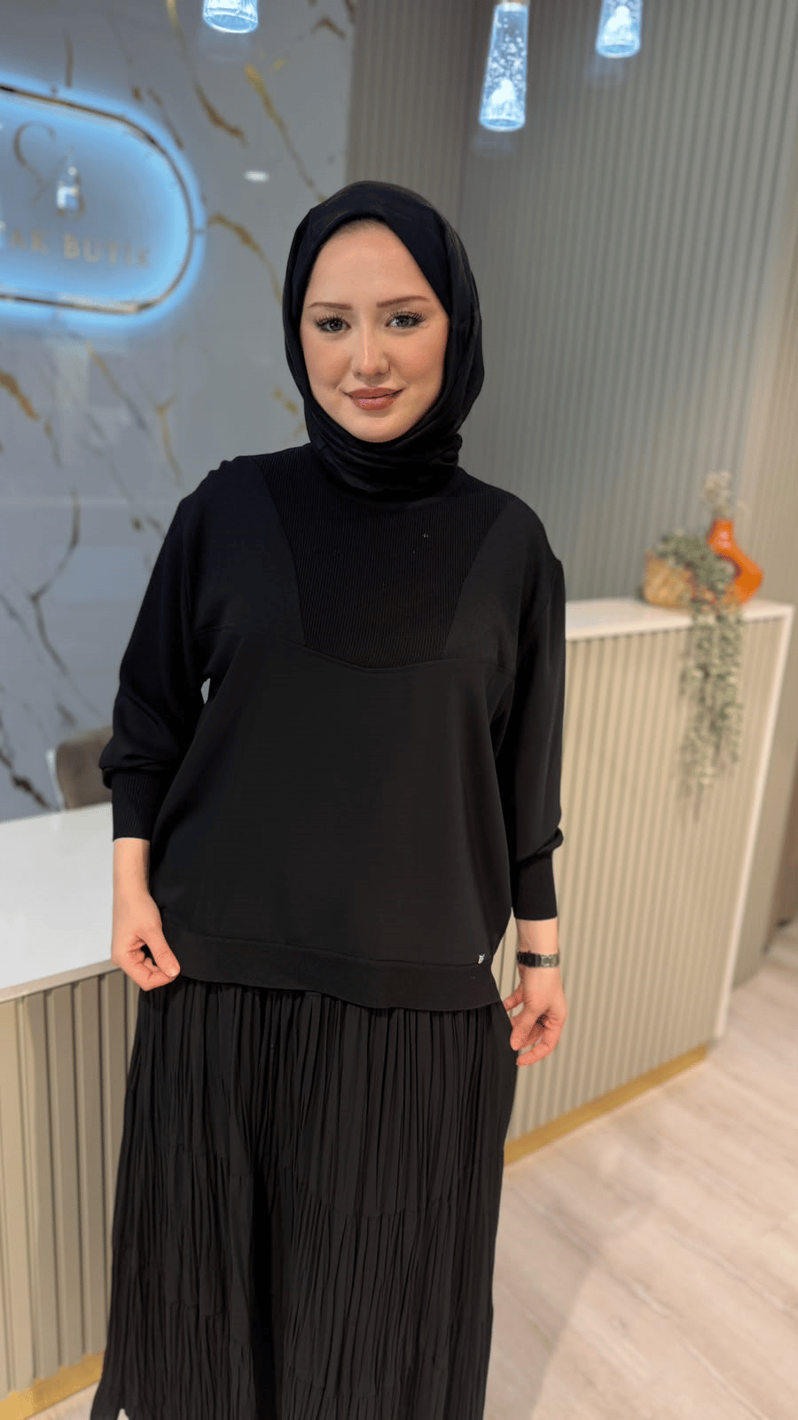 GHİSA 4467 BLUZ - SİYAH