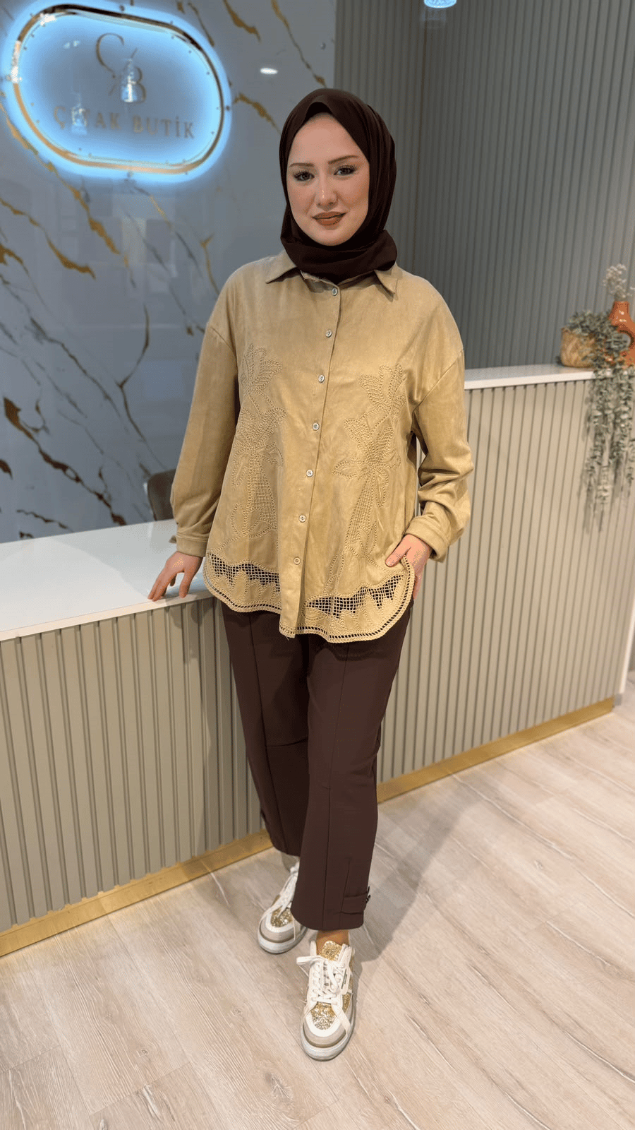 GHİSA 4471 SÜET GÖMLEK - CAMEL