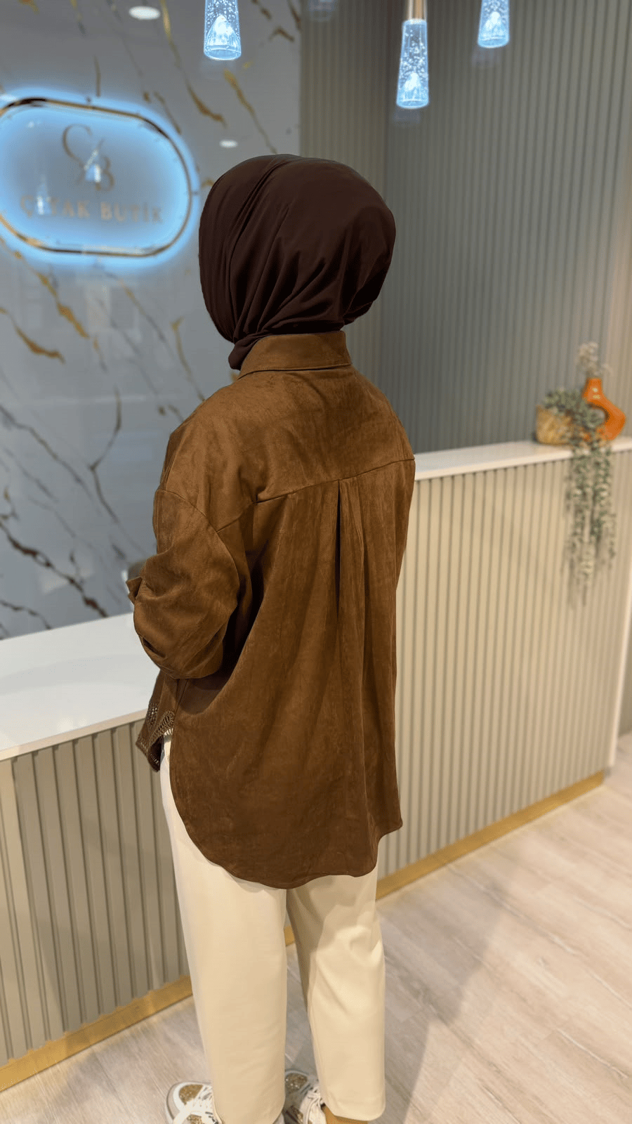 GHİSA 4471 SÜET GÖMLEK - KAHVE