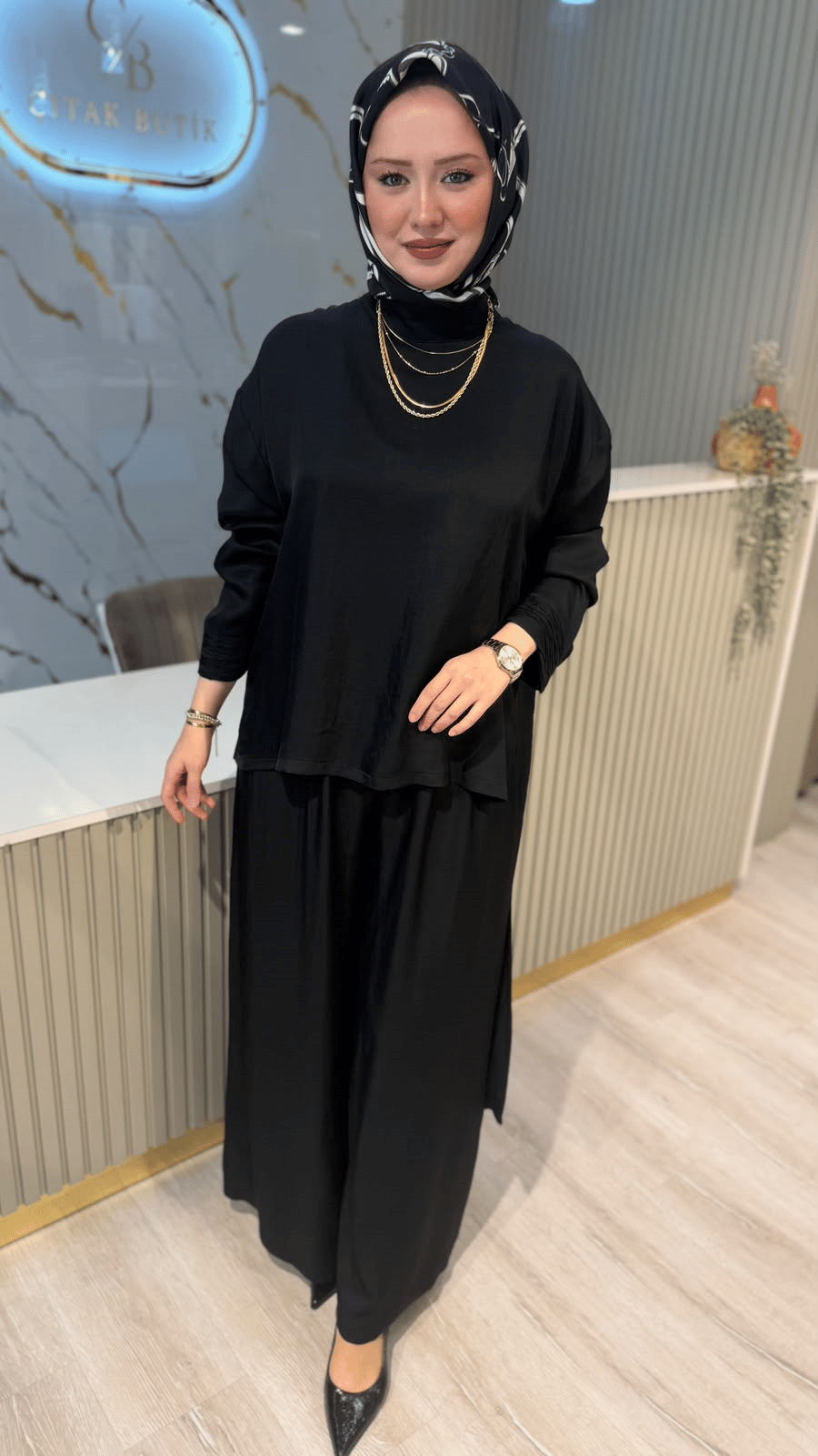 GHİSA 9427 TASARIM TAKIM- SİYAH