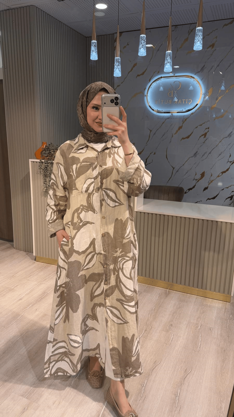 İTHAL 803 DESENLİ GÖMLEK/KAP - BEJ