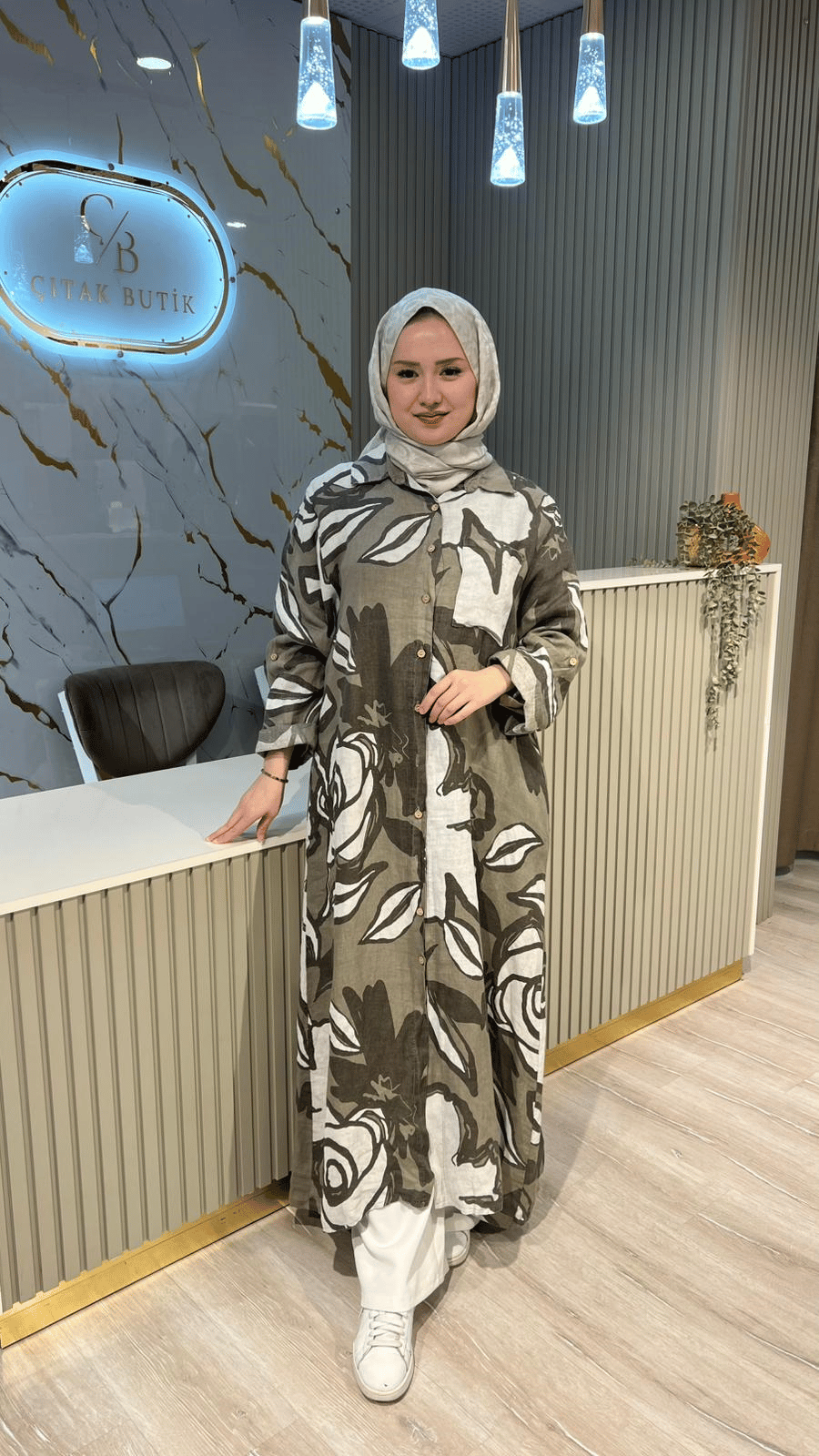 İTHAL 803 DESENLİ GÖMLEK/KAP - VİZON