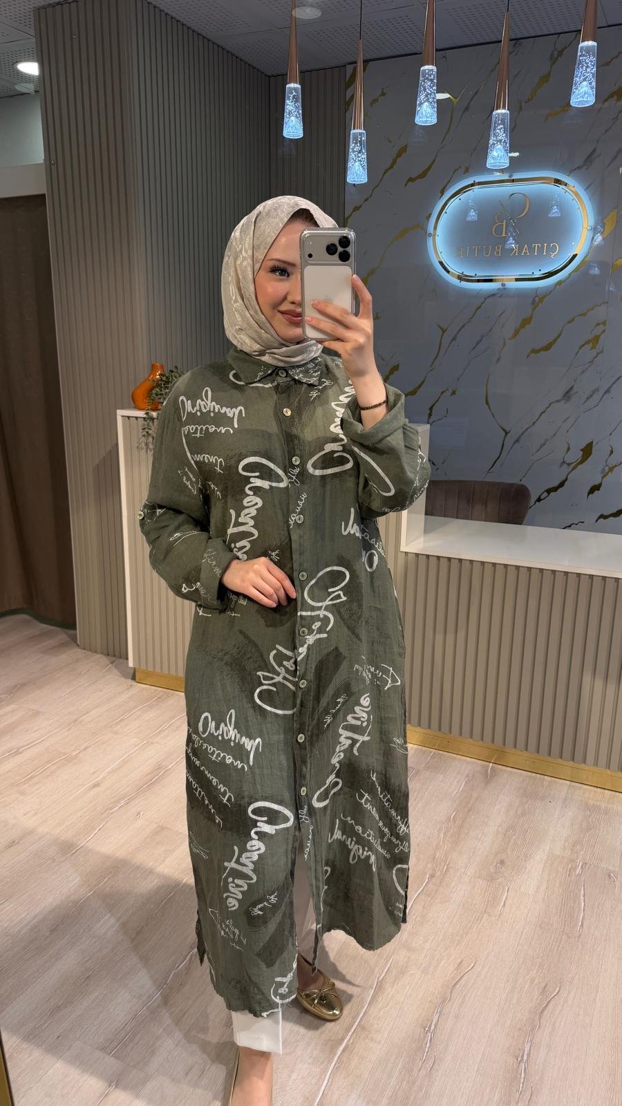 İTHAL 805 YAZI DETAYLI GÖMLEK KAP - HAKİ
