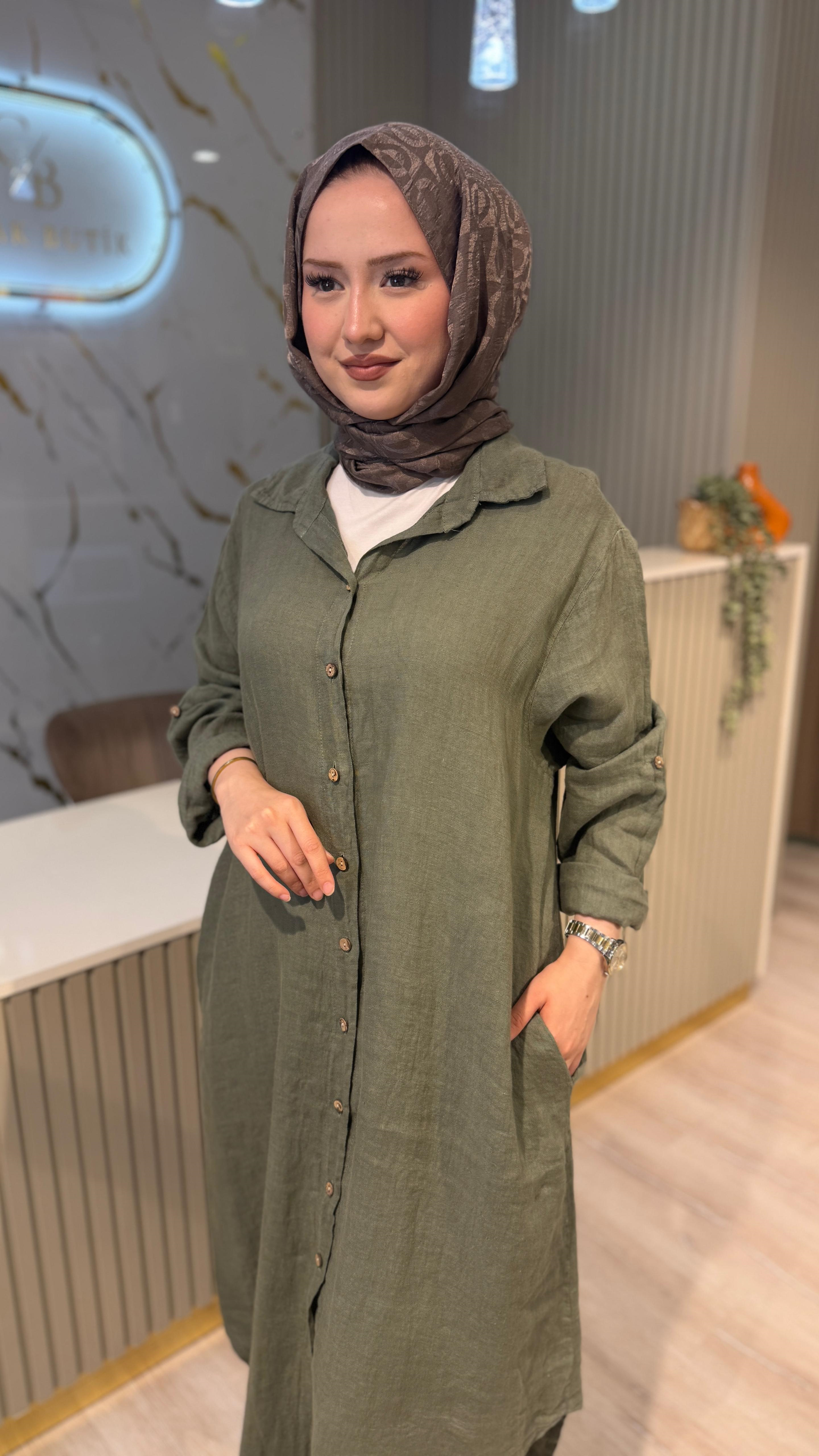 İTHAL 815 BASİC UZUN GÖMLEK- HAKİ