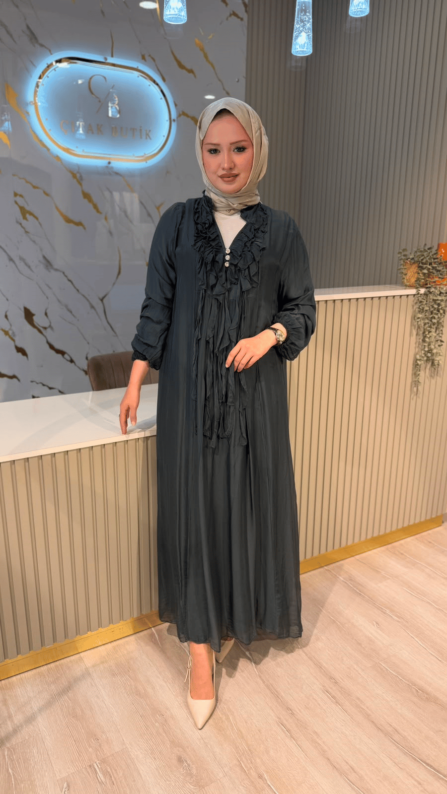 İTHAL 817 ELBİSE - ANTRASİT