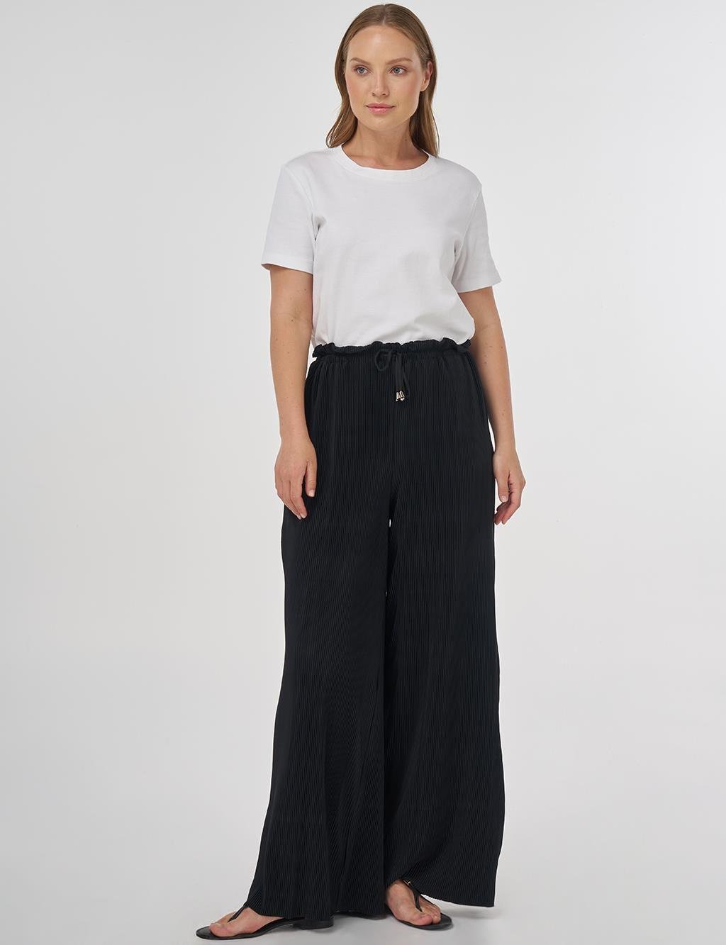 KAYRA 19139 FİTİLLİ PANTALON-SİYAH