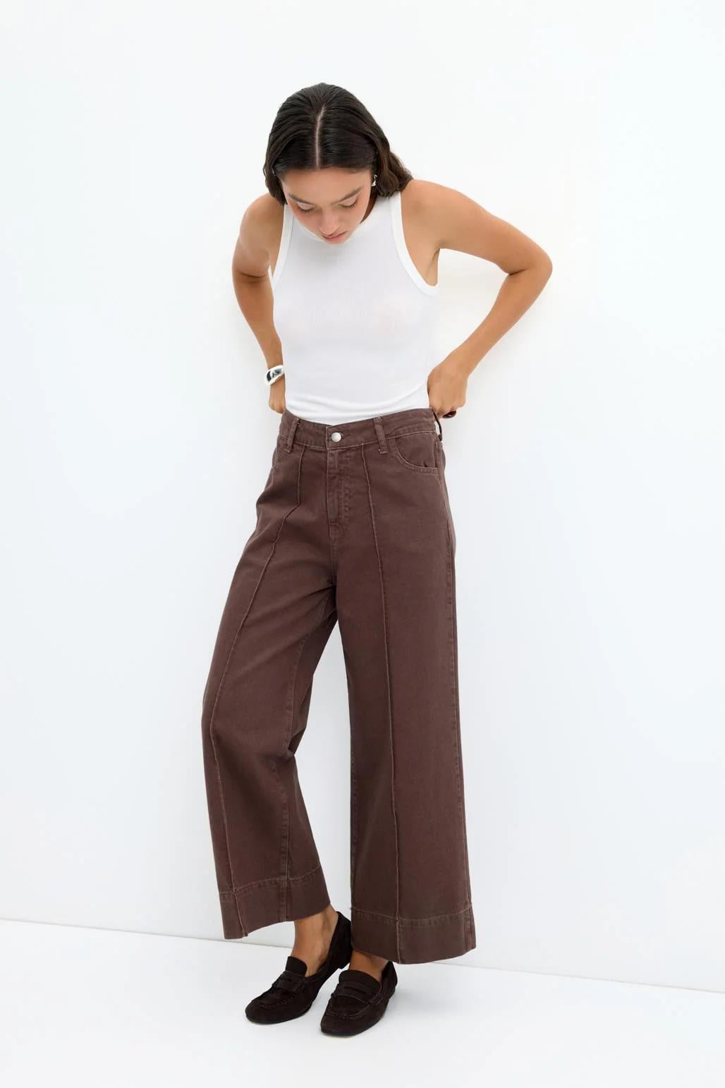 KB 0088 DOUBLE PAÇA GABARDİN PANTOLON-KAHVE