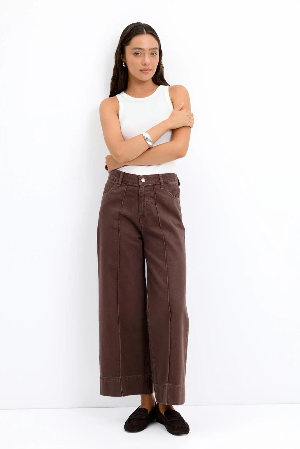 KB 0088 DOUBLE PAÇA GABARDİN PANTOLON-KAHVE