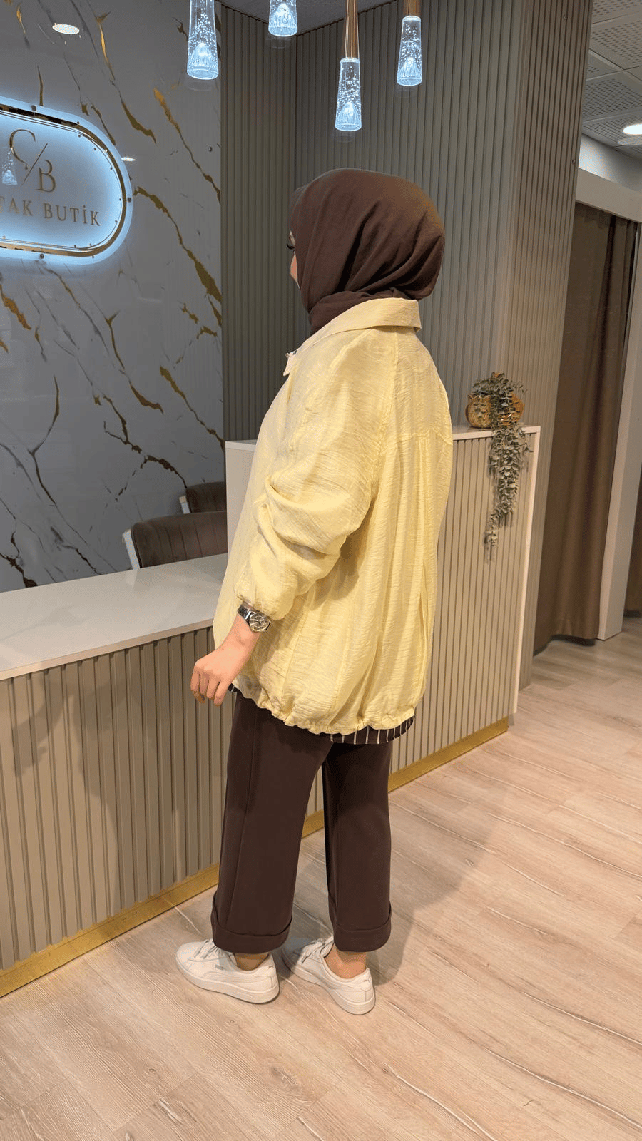 KB 26710 DİK  YAKA BÜZGÜLÜ BOMBER CEKET - SARI