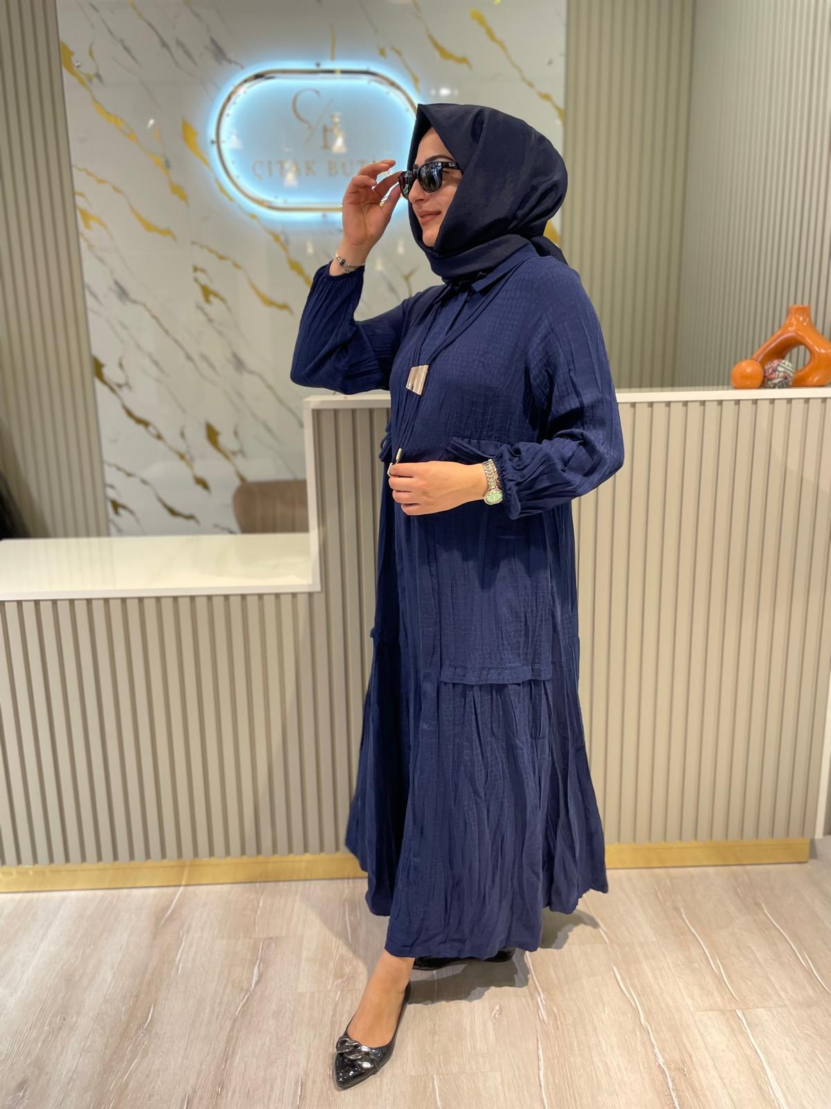 LİİSMORE 6023 NAVY ELBİSE-LACİVERT