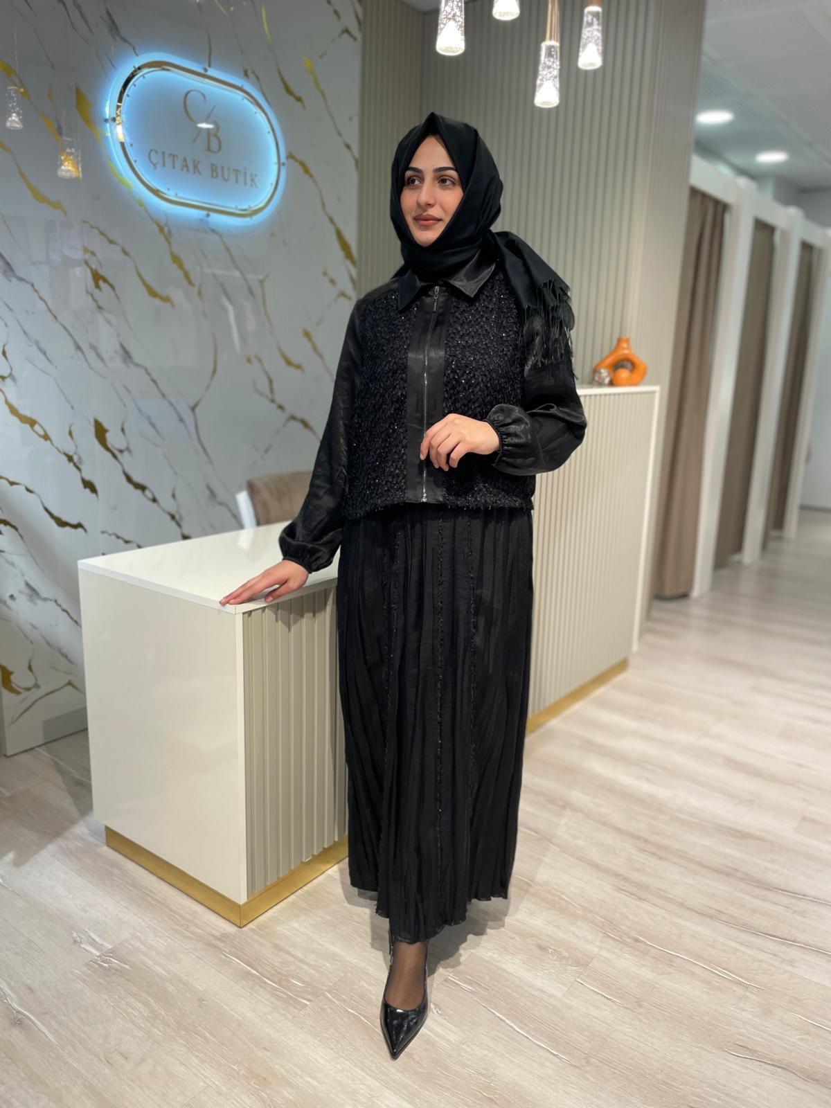 LİSSMORE 5988 YELEKLİ ELBİSE-SİYAH