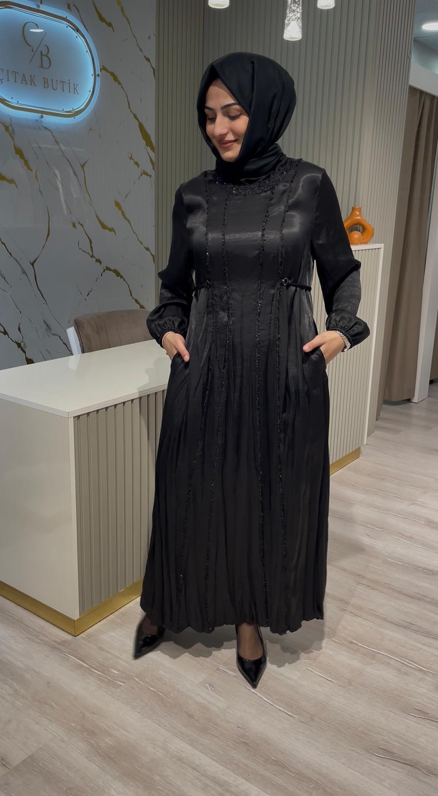 LİSSMORE 5988 YELEKLİ ELBİSE-SİYAH