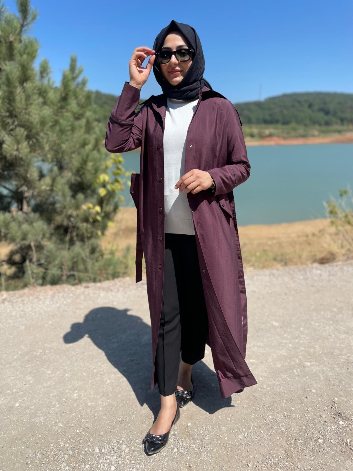 MASSİMO DONNA 813 KOL FERMUAR DETAY TRENÇ-MÜRDÜM