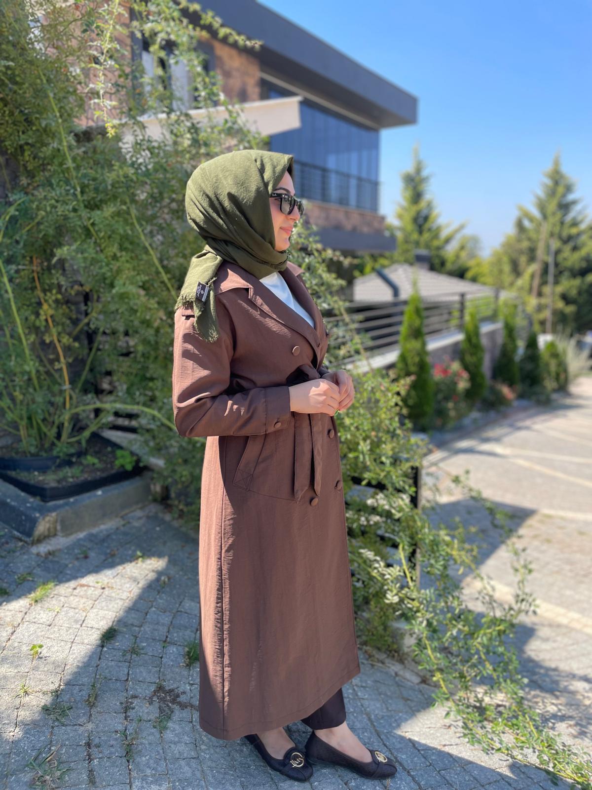 MASSİMO DONNA 838 OMUZ APOLET DETAY TRENÇ-KAHVE