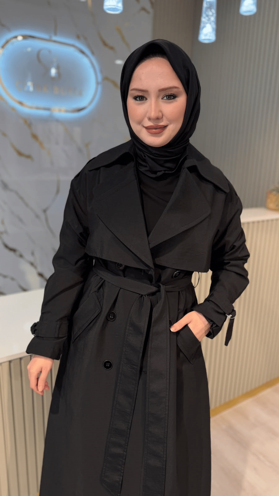 MASSİMO DONNA 843 TRENÇKOT - SİYAH