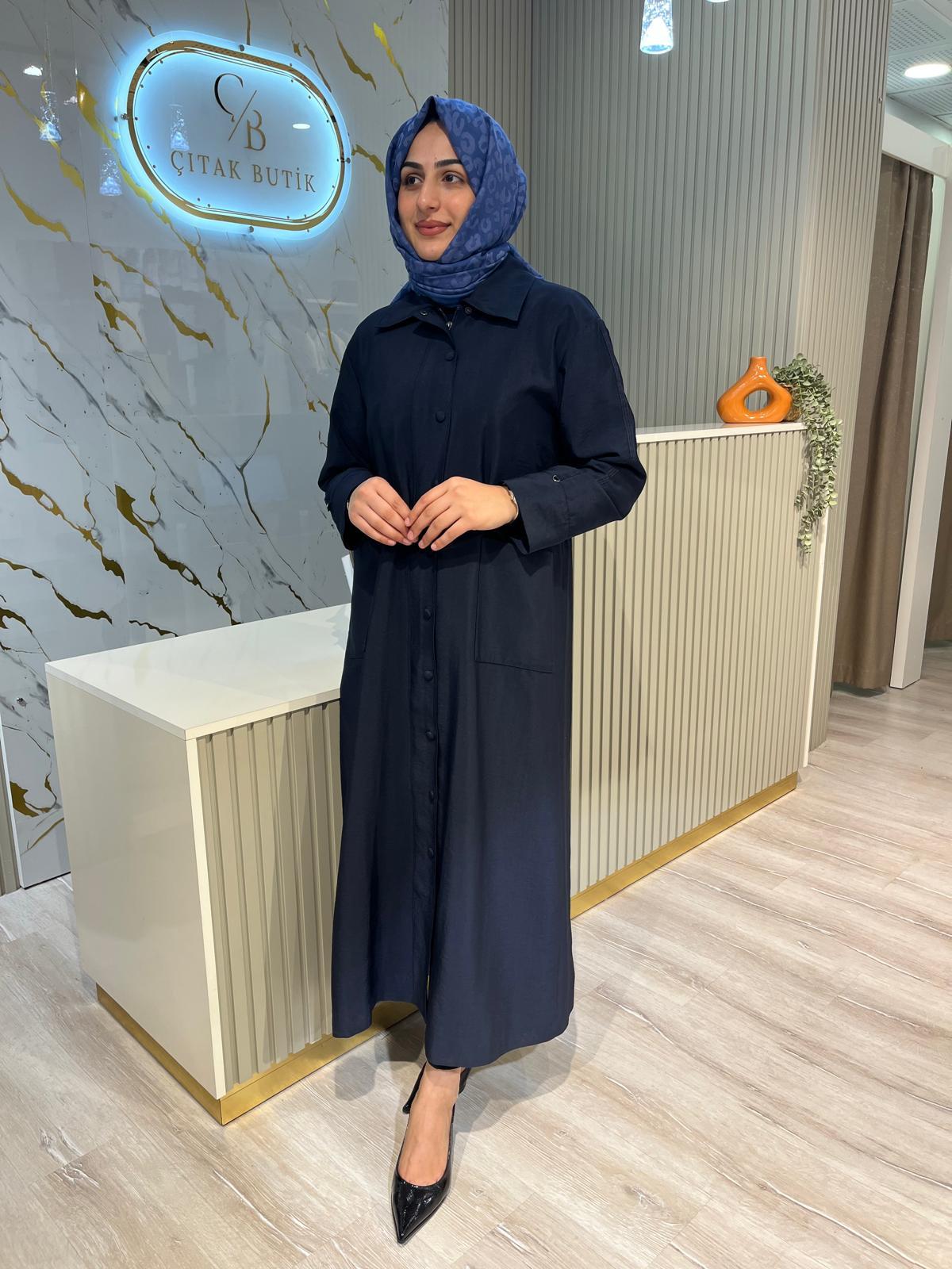 MASSİMO DONNA 870 CEP DETAY TRENÇ-LACİVERT