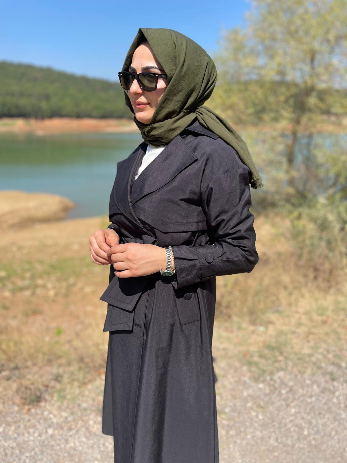 MASSİMO DONNA 877 ÇİFT DÜĞME TRENÇ-SİYAH