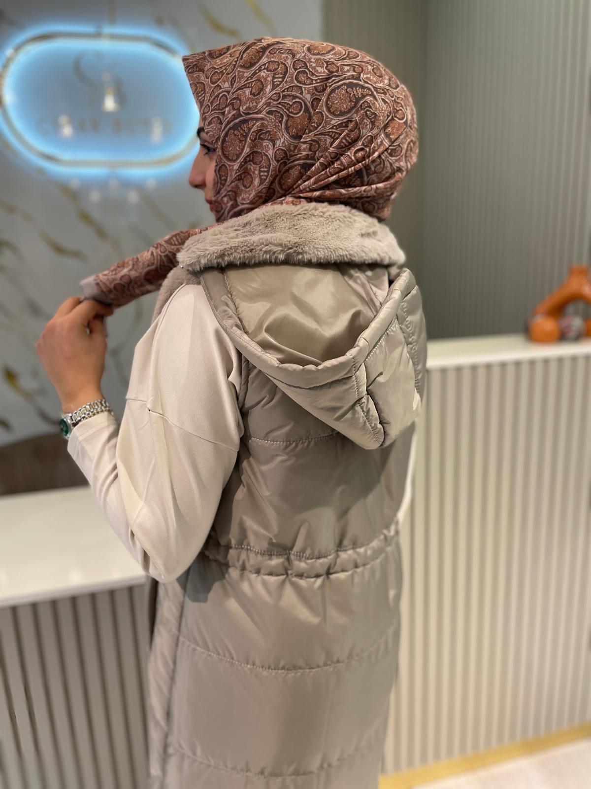MİCCA 242710 PELUŞ DETAY YELEK-TAŞ