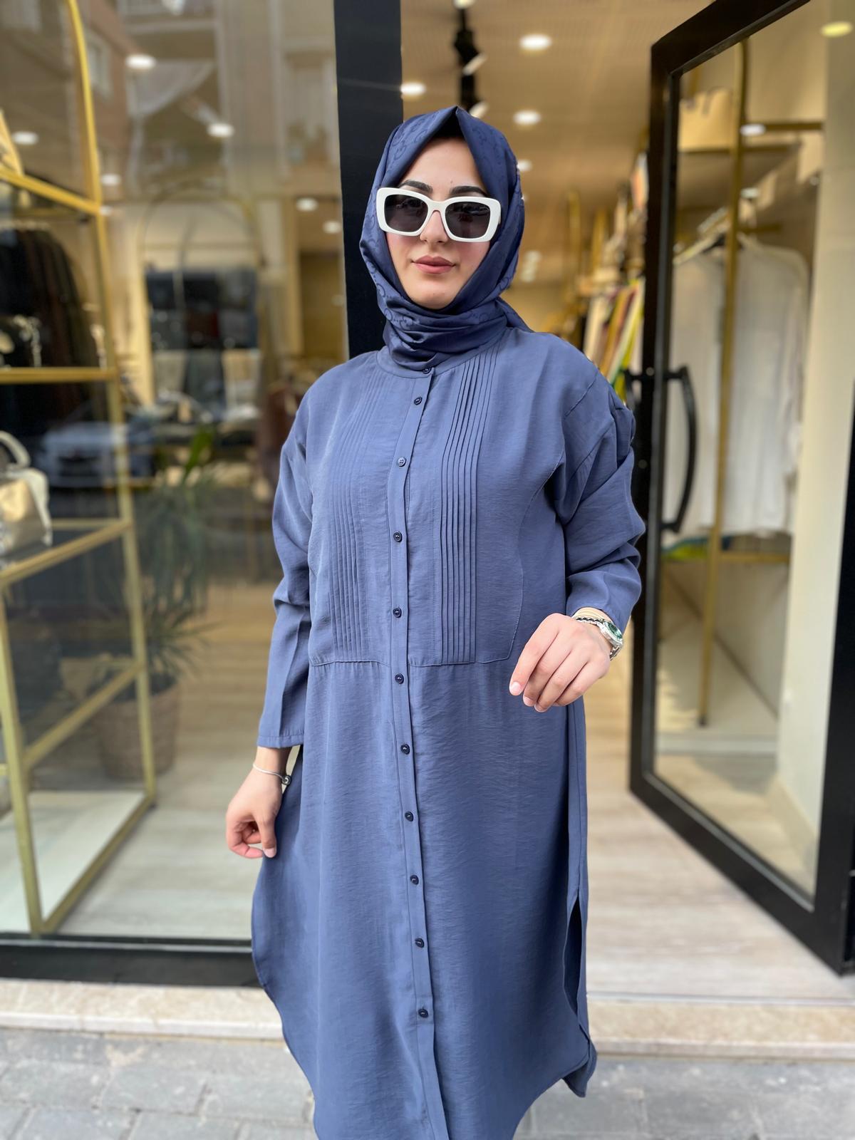 MİCCA 252540 GÖMLEK MODEL TUNİK-LACİVERT