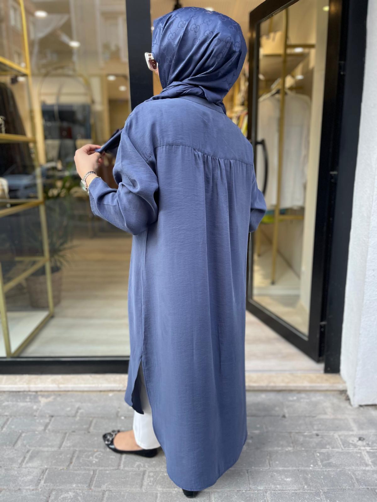 MİCCA 252540 GÖMLEK MODEL TUNİK-LACİVERT