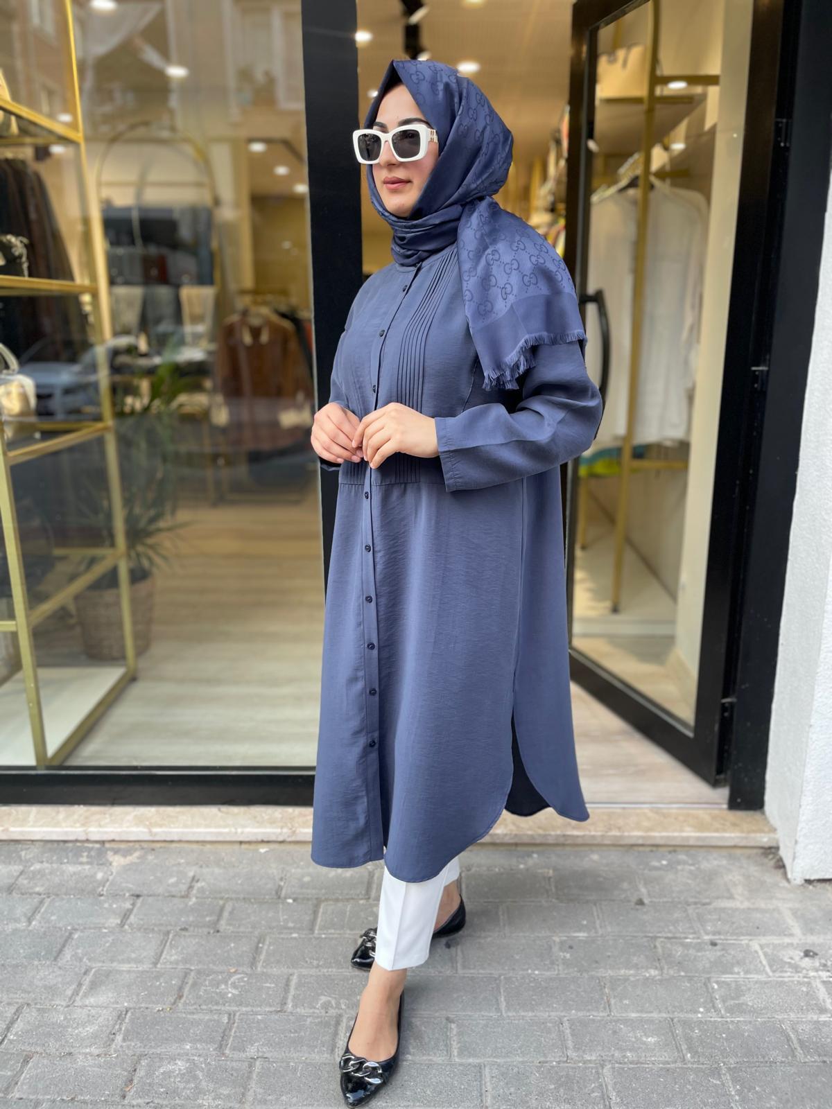 MİCCA 252540 GÖMLEK MODEL TUNİK-LACİVERT
