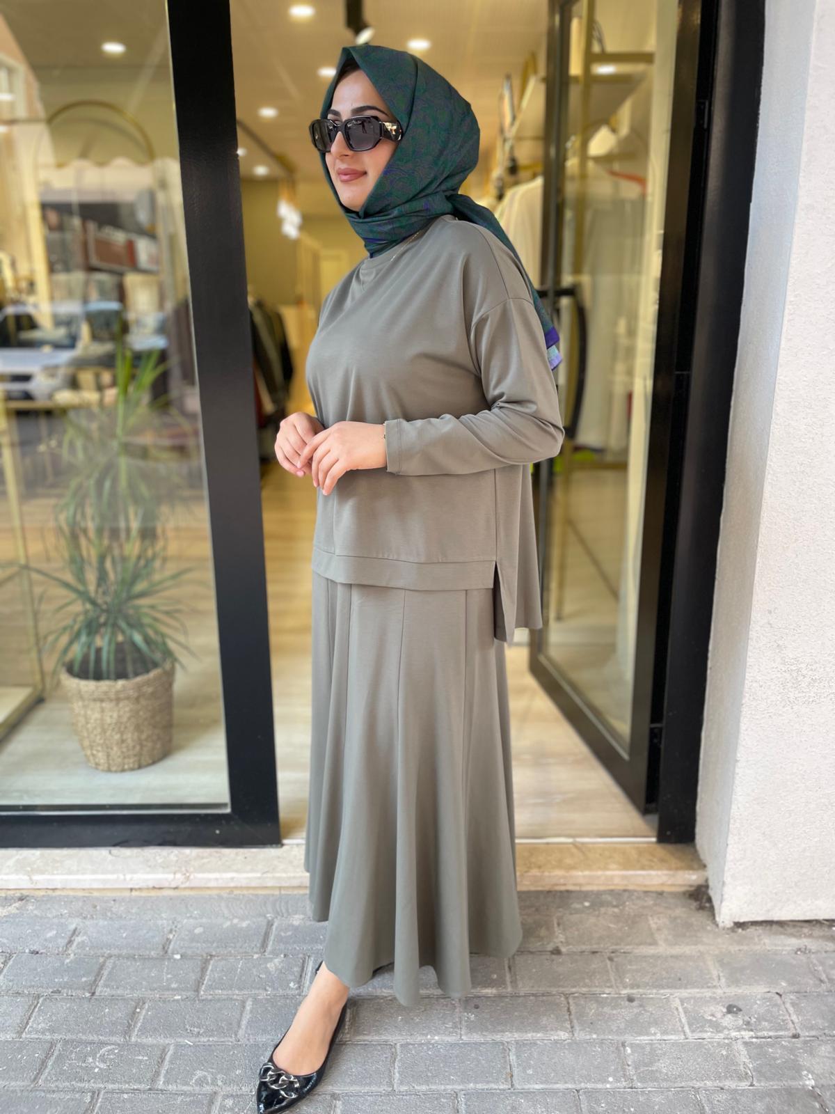 MİCCA 252849 BAMBU ETEKLİ TAKIM-HAKİ