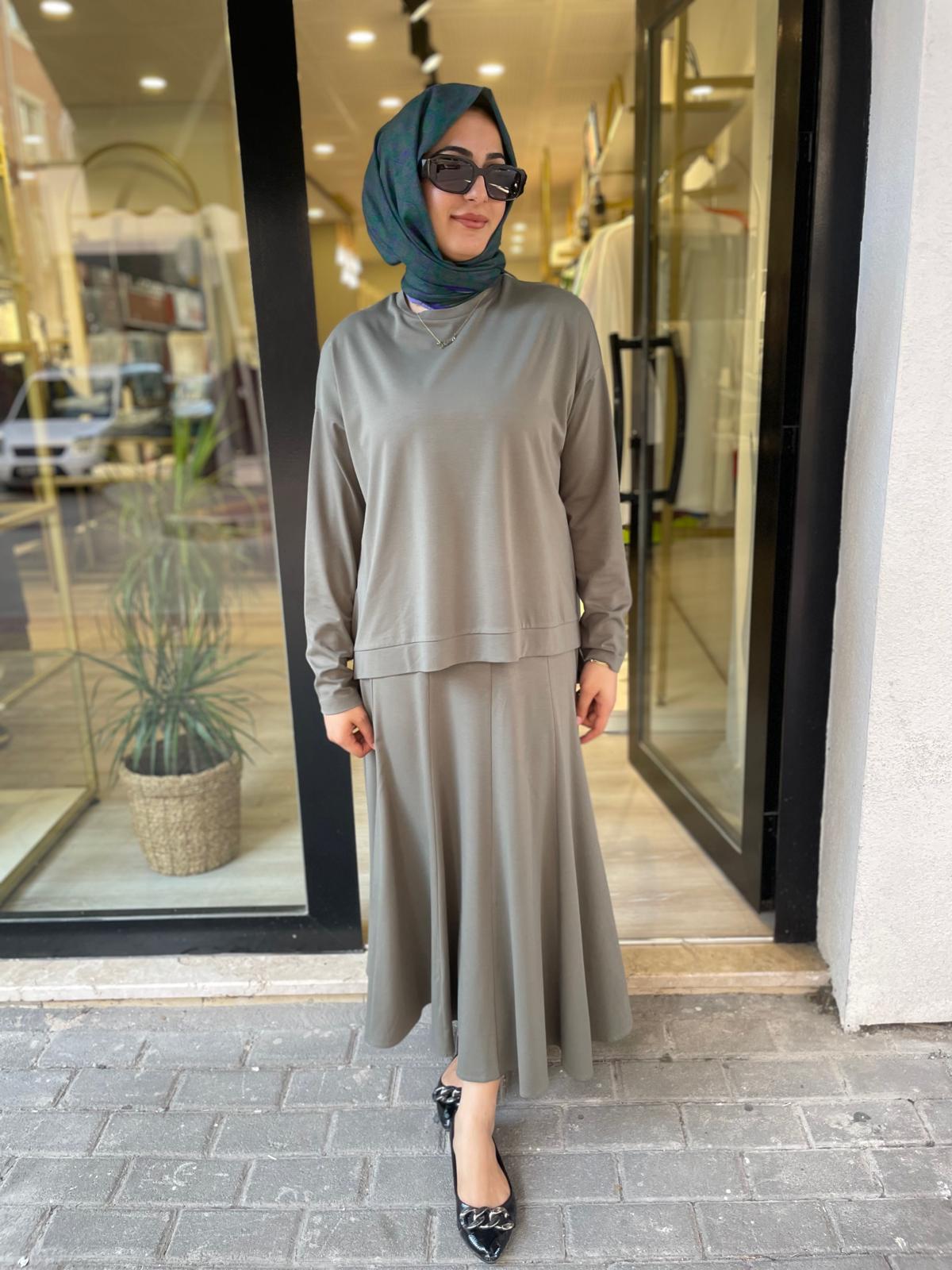MİCCA 252849 BAMBU ETEKLİ TAKIM-HAKİ