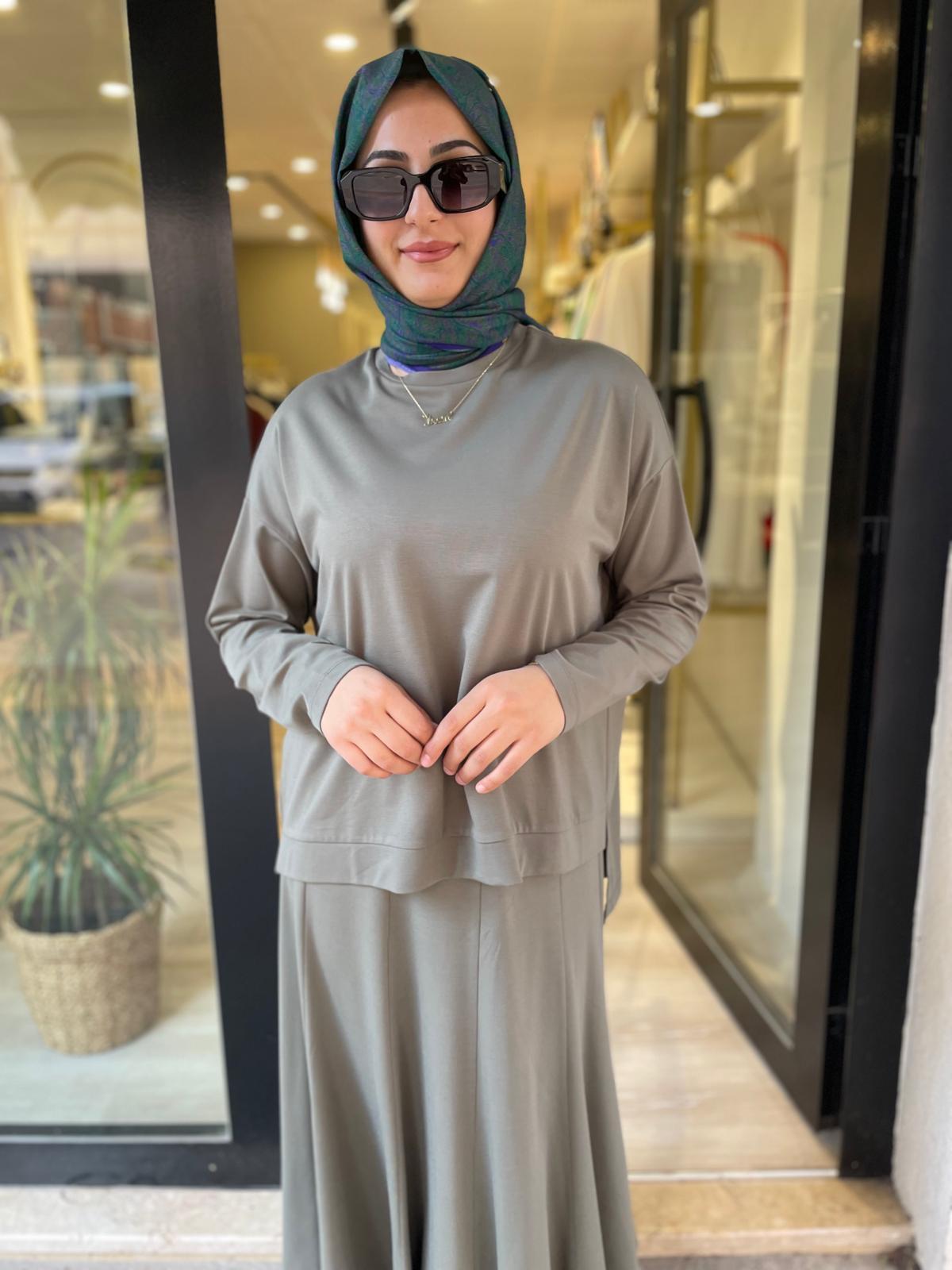 MİCCA 252849 BAMBU ETEKLİ TAKIM-HAKİ