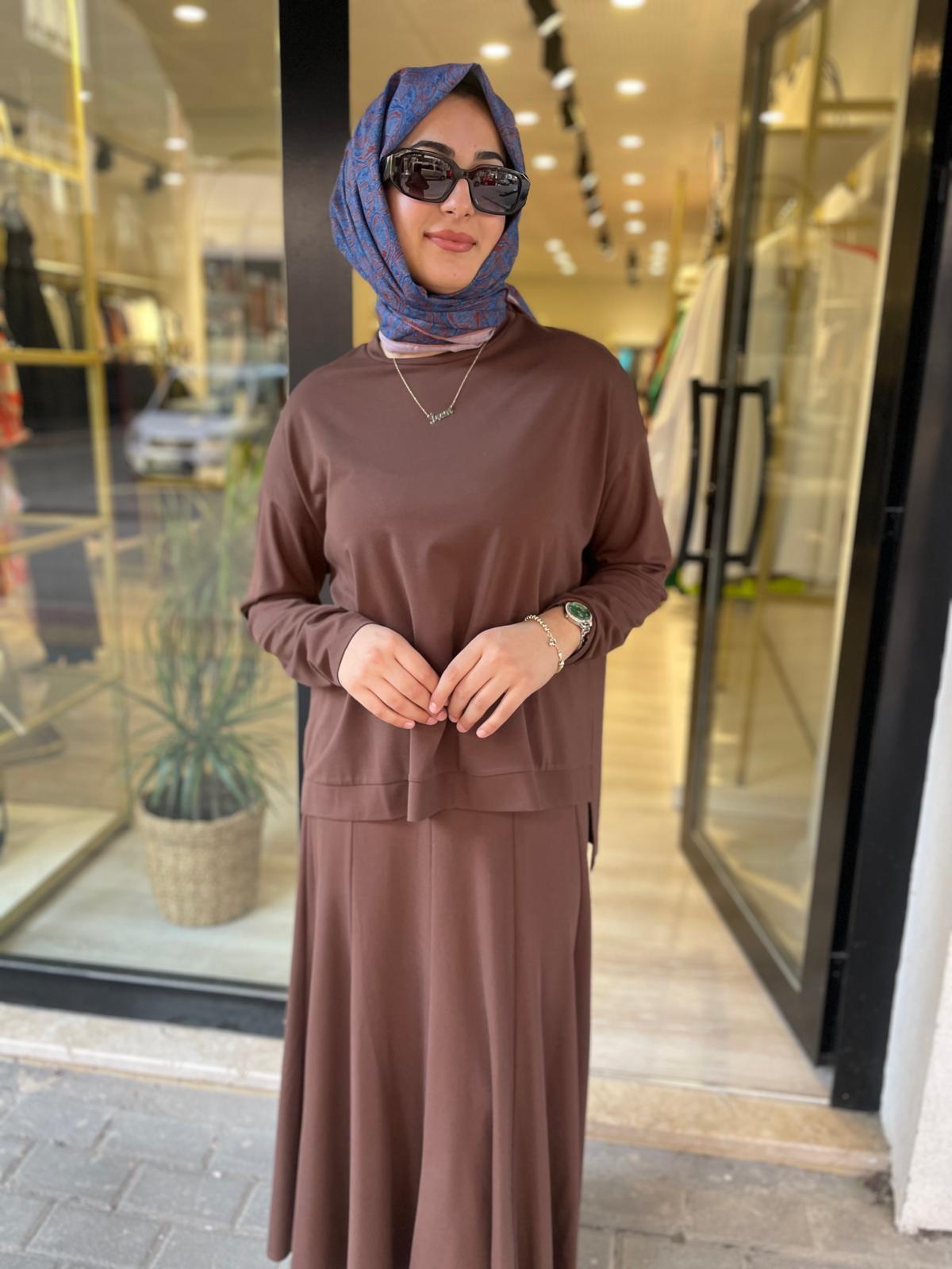 MİCCA 252849 BAMBU ETEKLİ TAKIM-KAHVE