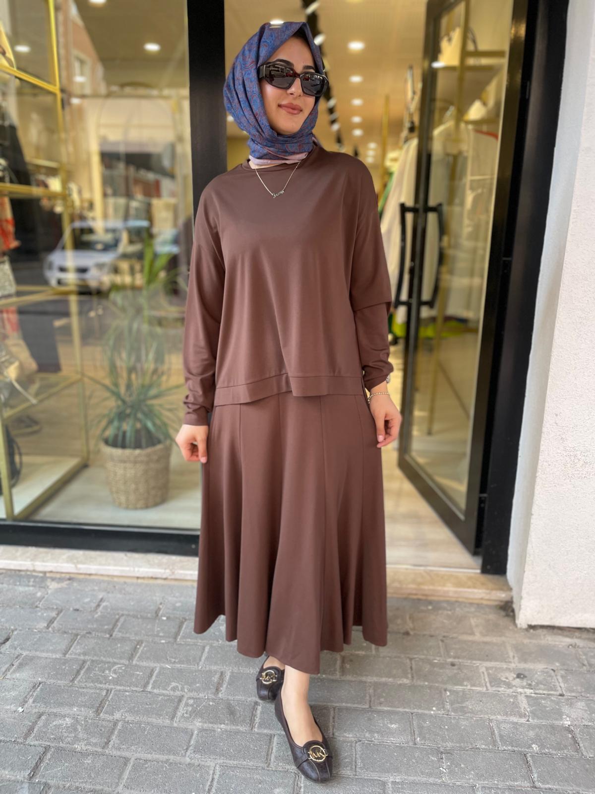 MİCCA 252849 BAMBU ETEKLİ TAKIM-KAHVE