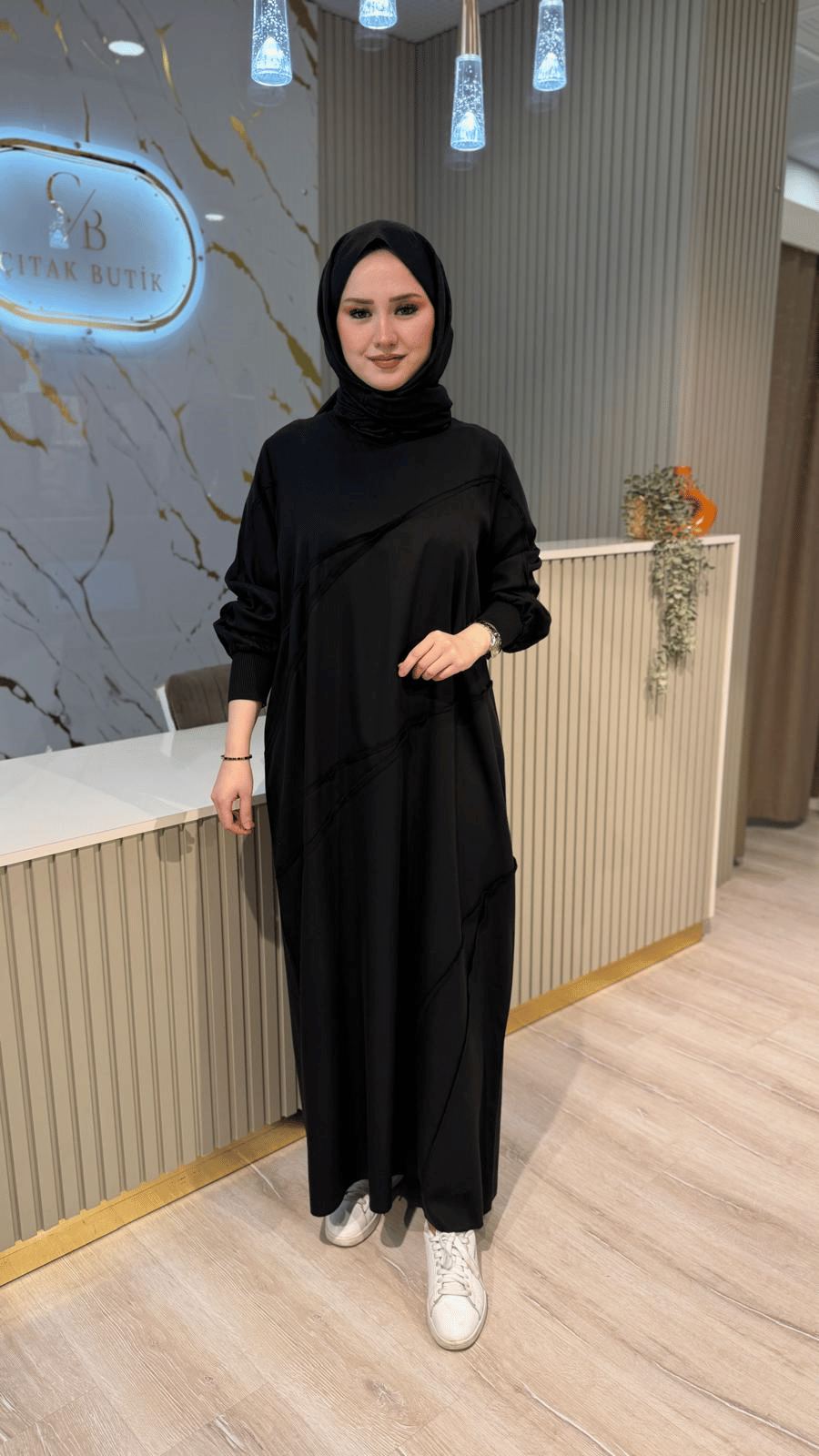 MİCCA 261307 LYOCELL KUMAŞ ELBİSE - SİYAH