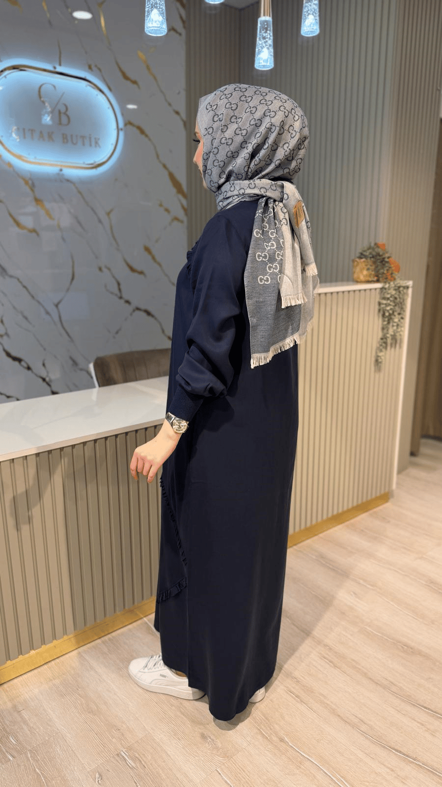 MİCCA 261309 FIRFIR DETAY ELBİSE -LACİVERT