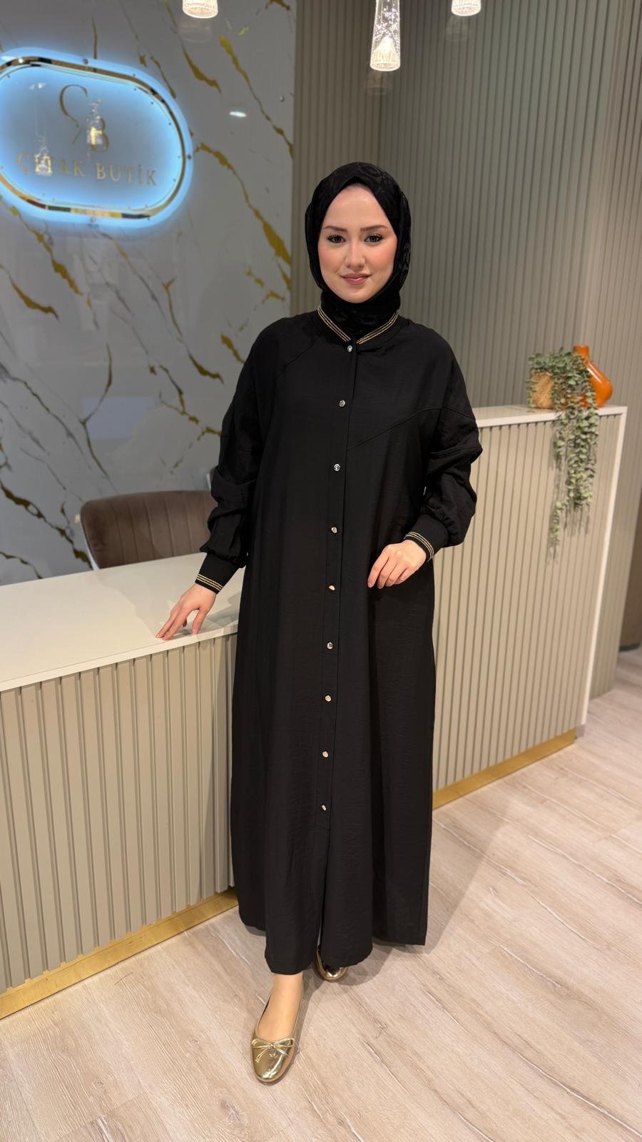 MİCCA 261566 RİBANALI KAP/ FERACE - SİYAH