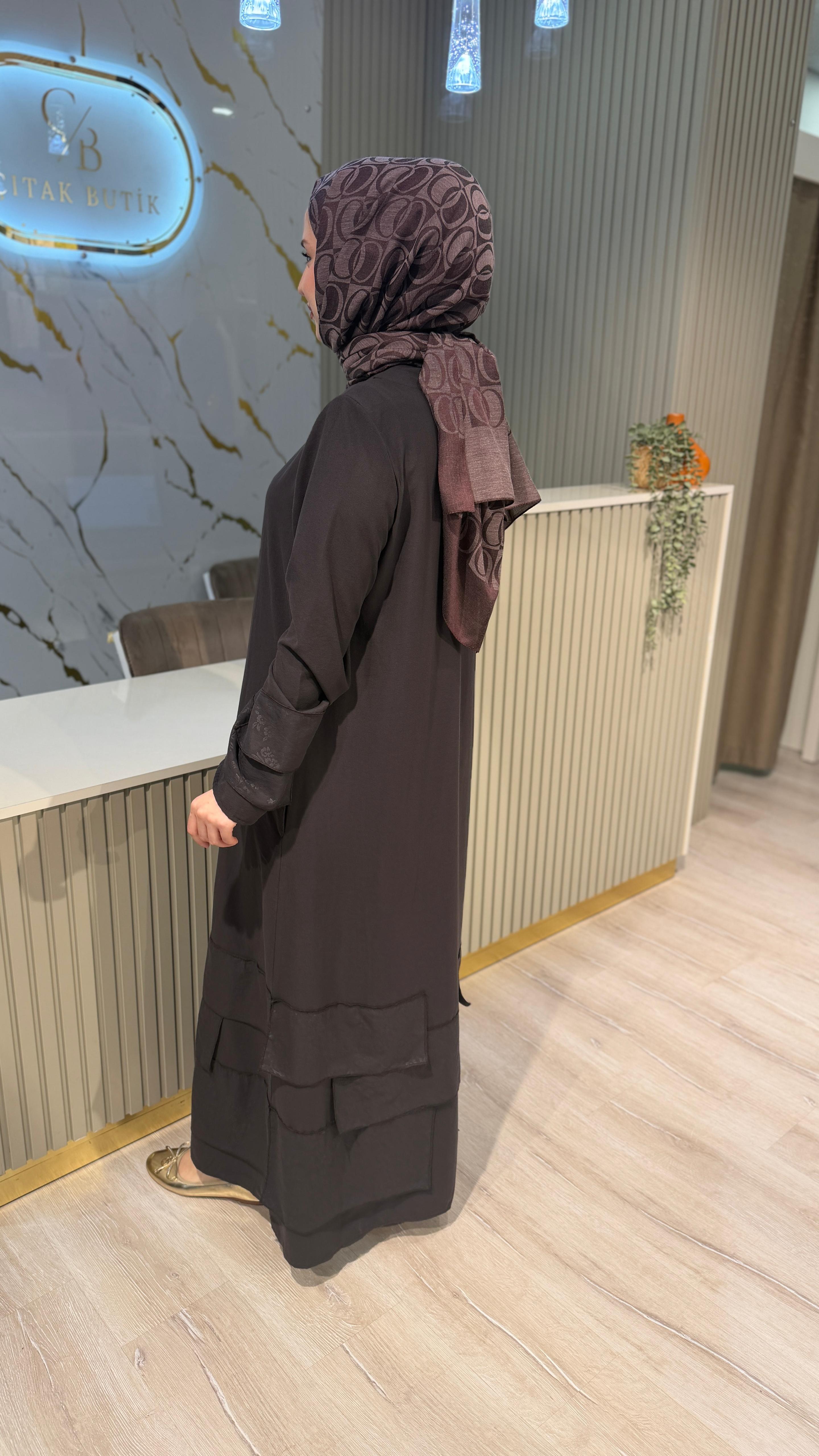 MİCCA 261574 DESENLİ  FERACE - KAHVE