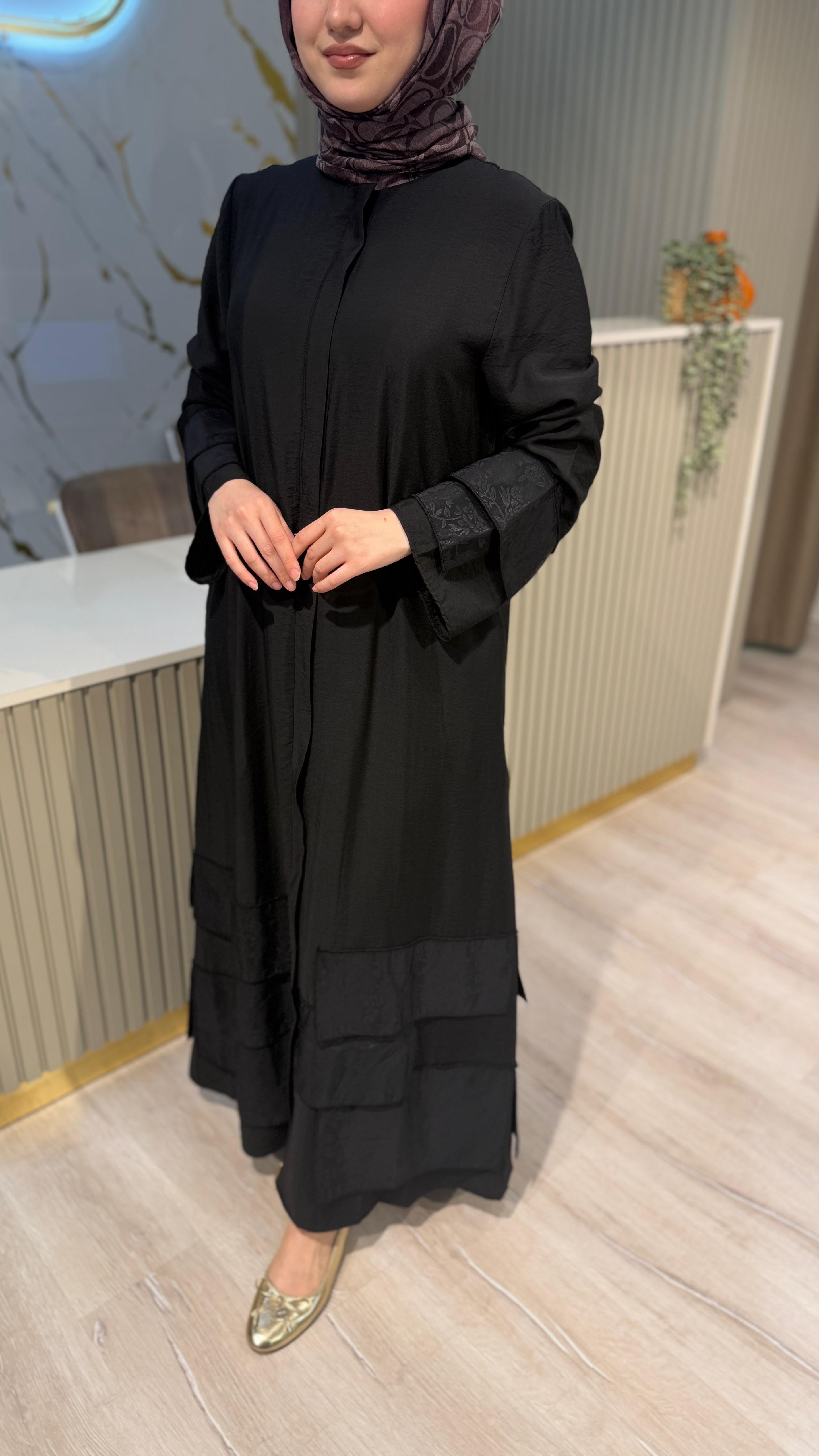 MİCCA 261574 DESENLİ FERACE - SİYAH