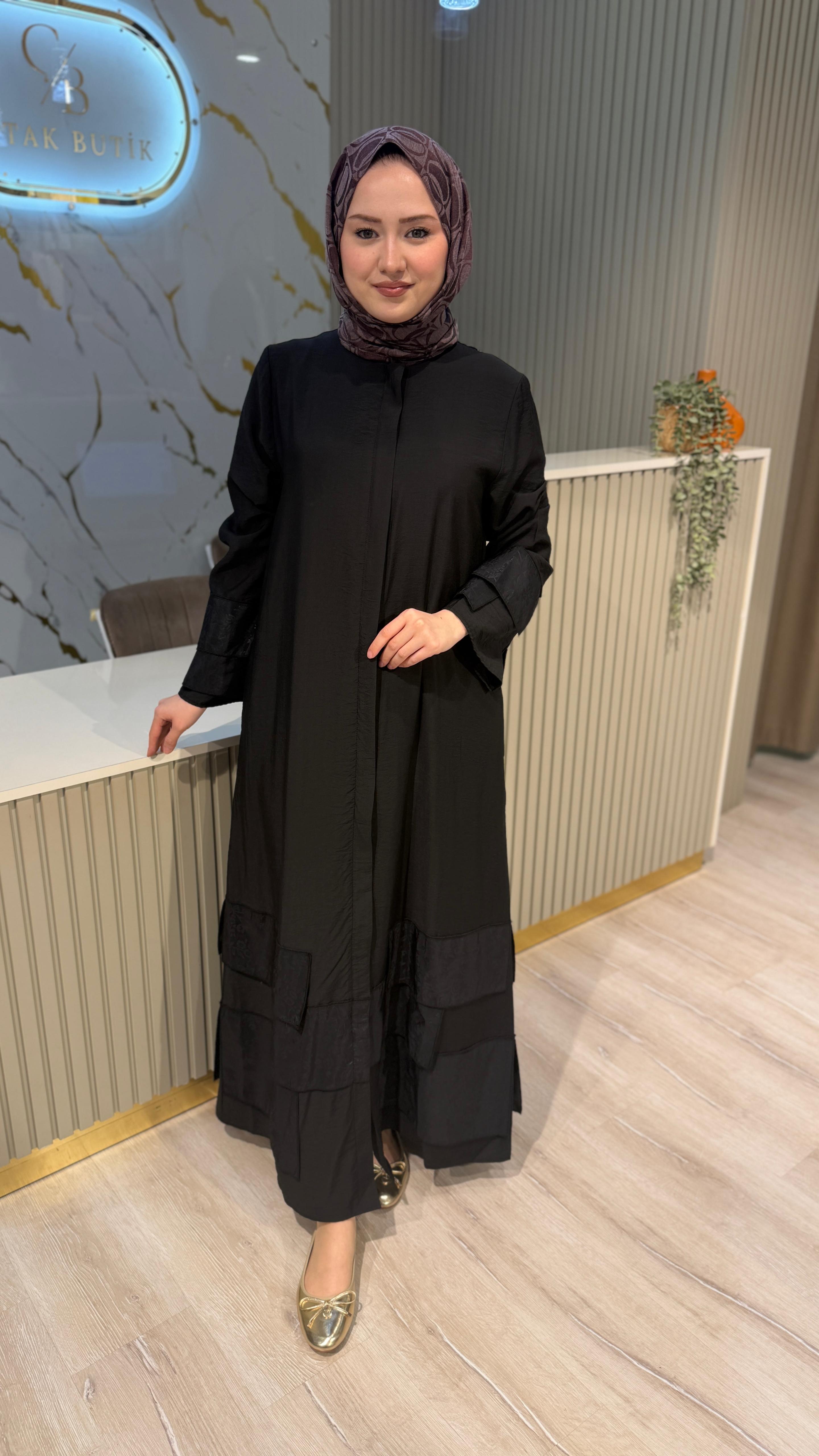 MİCCA 261574 DESENLİ FERACE - SİYAH