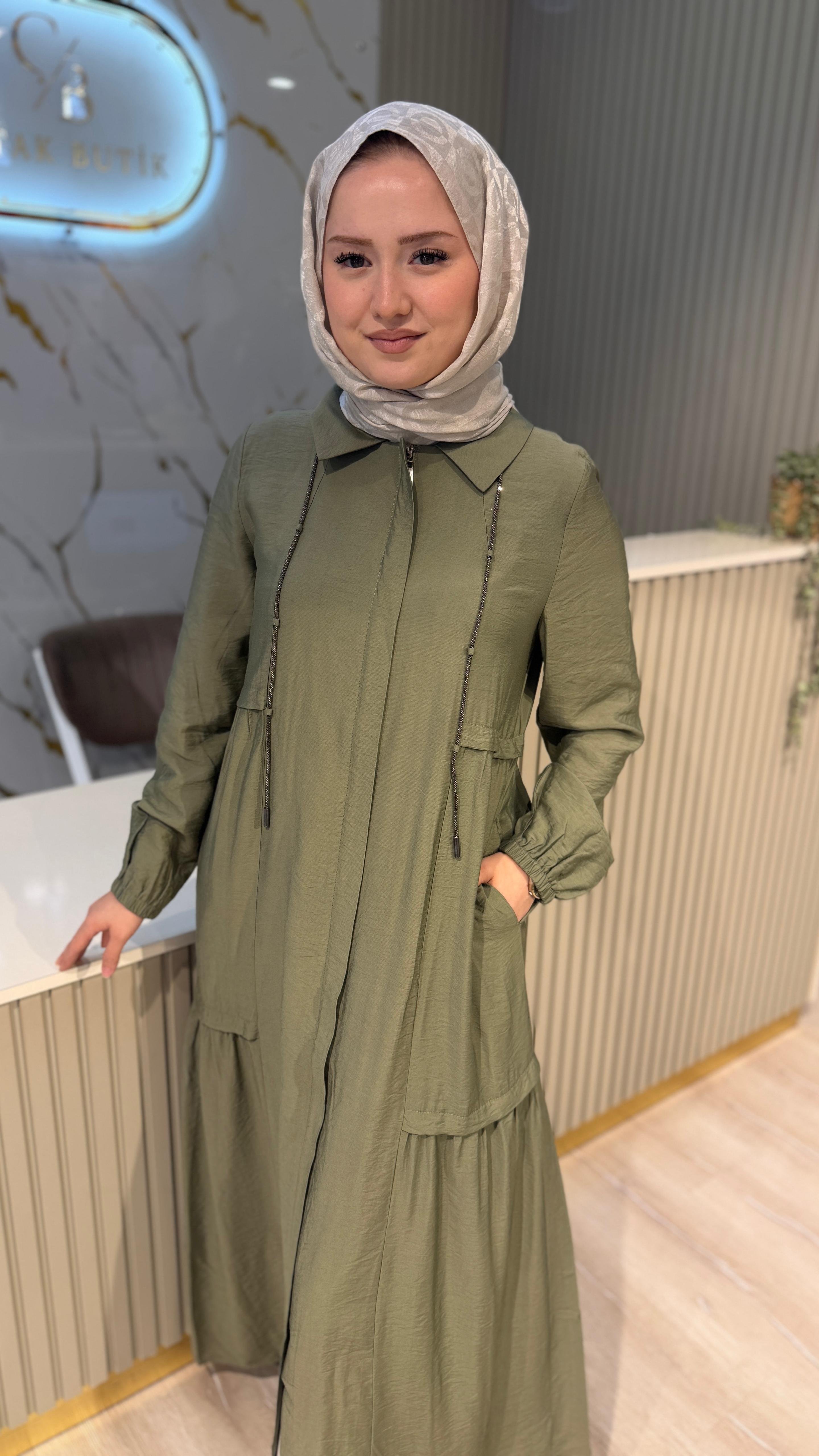 MİCCA 261576 TAŞ ZİNCİR DETAY FERACE - HAKİ