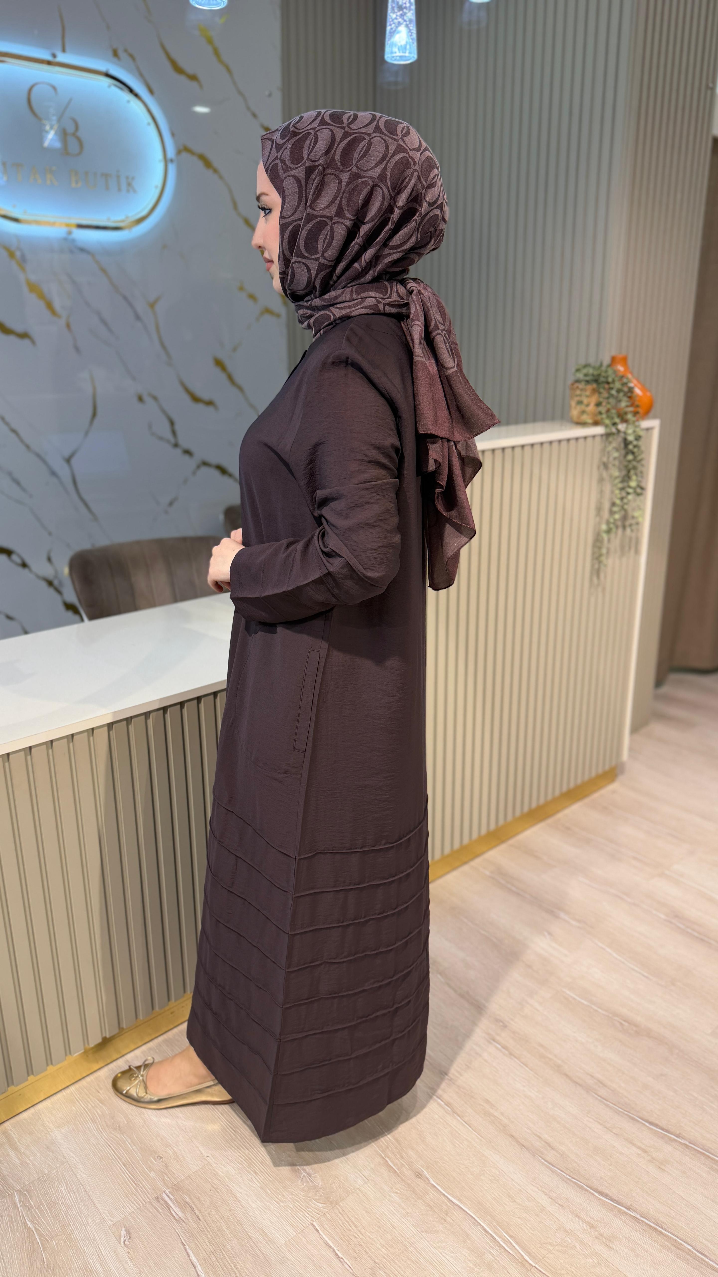 MİCCA 261586 NERVÜR DETAY FERACE - KAHVE