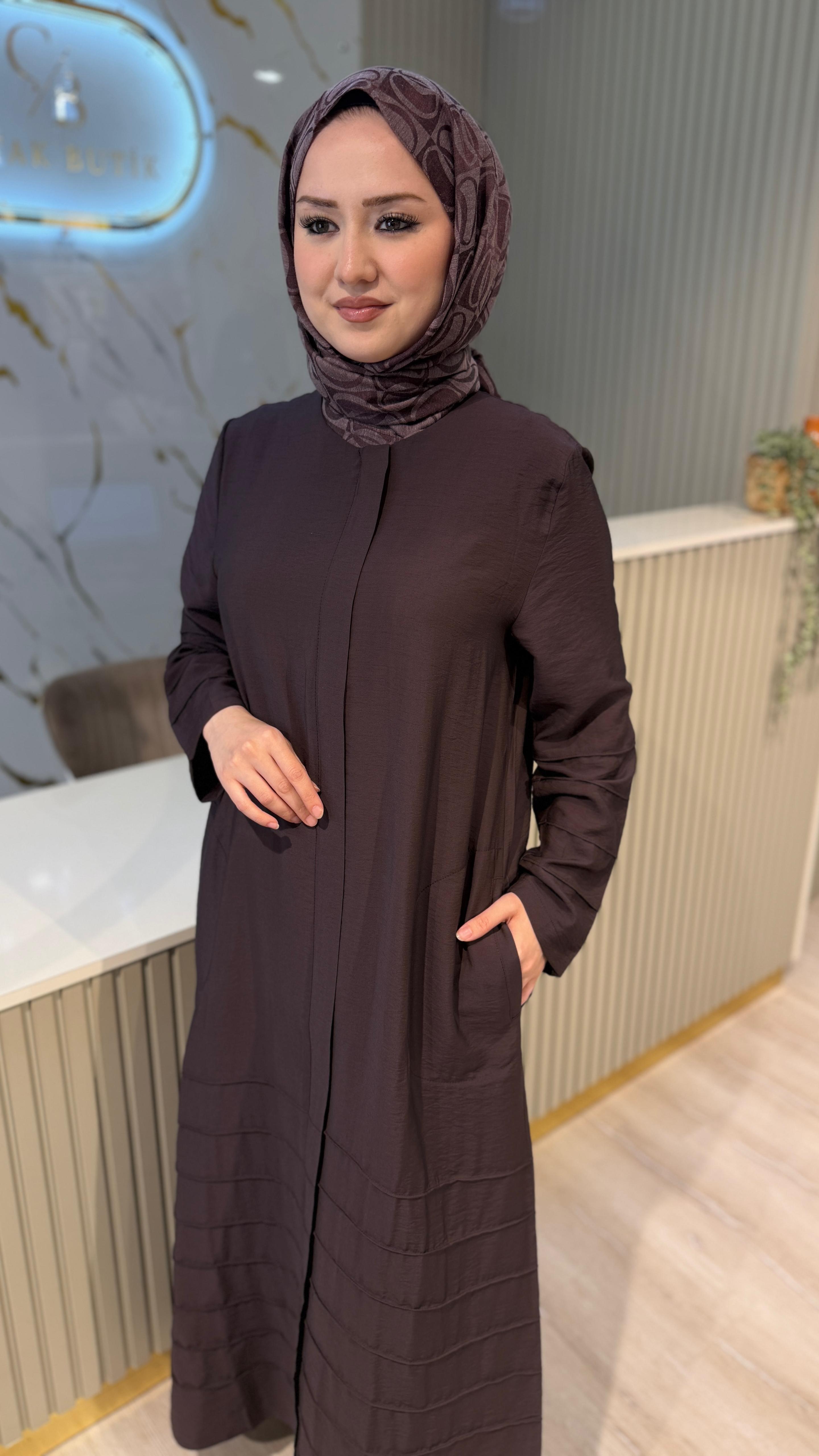 MİCCA 261586 NERVÜR DETAY FERACE - KAHVE