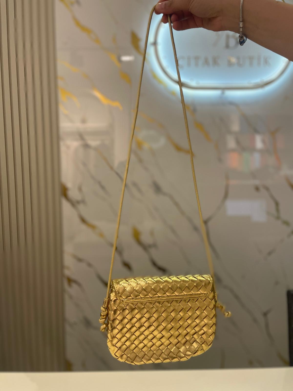 MİNİ HASIR ÇANTA-GOLD