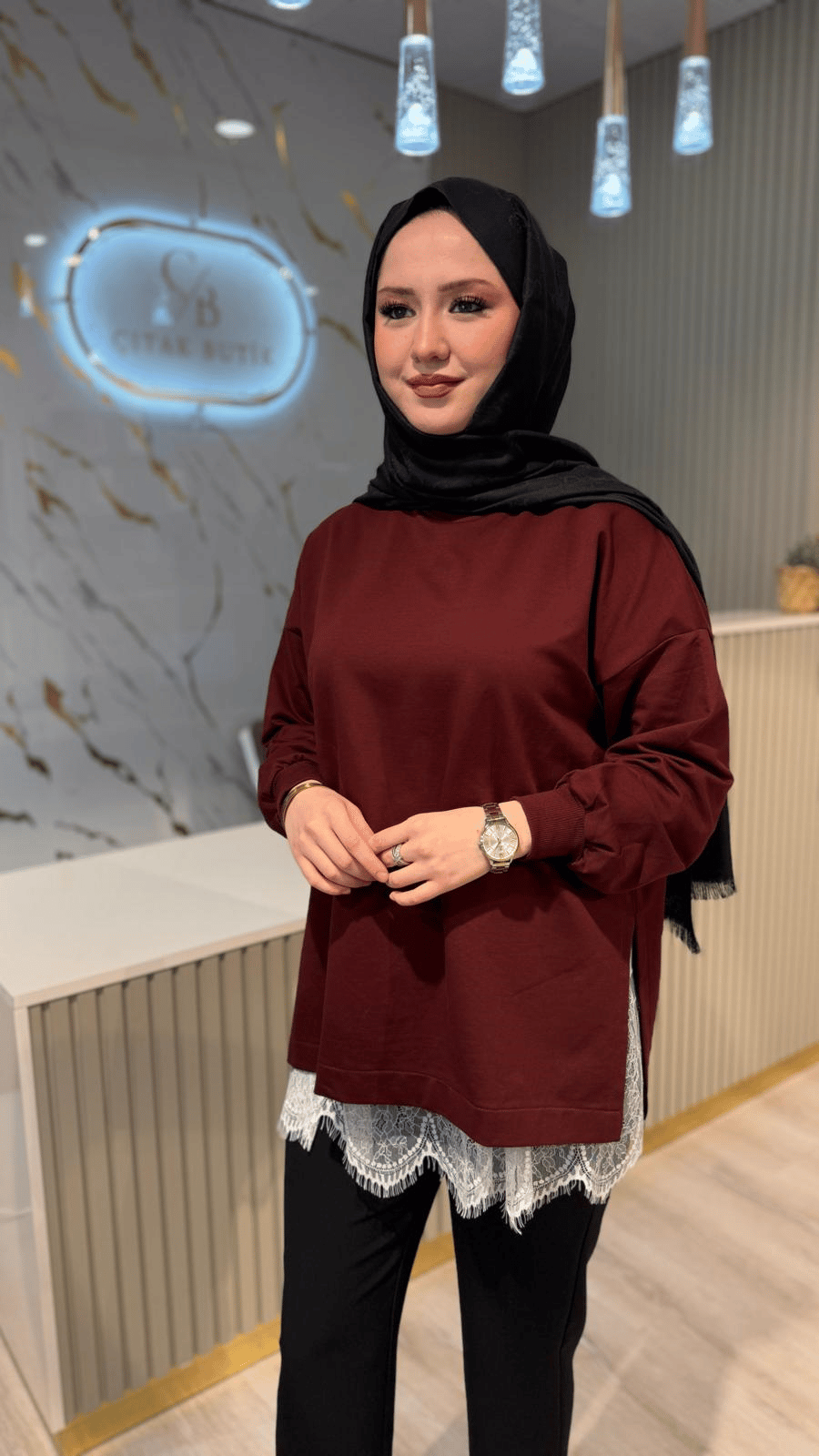 MRW 1793 LOLİ SWEAT-BORDO