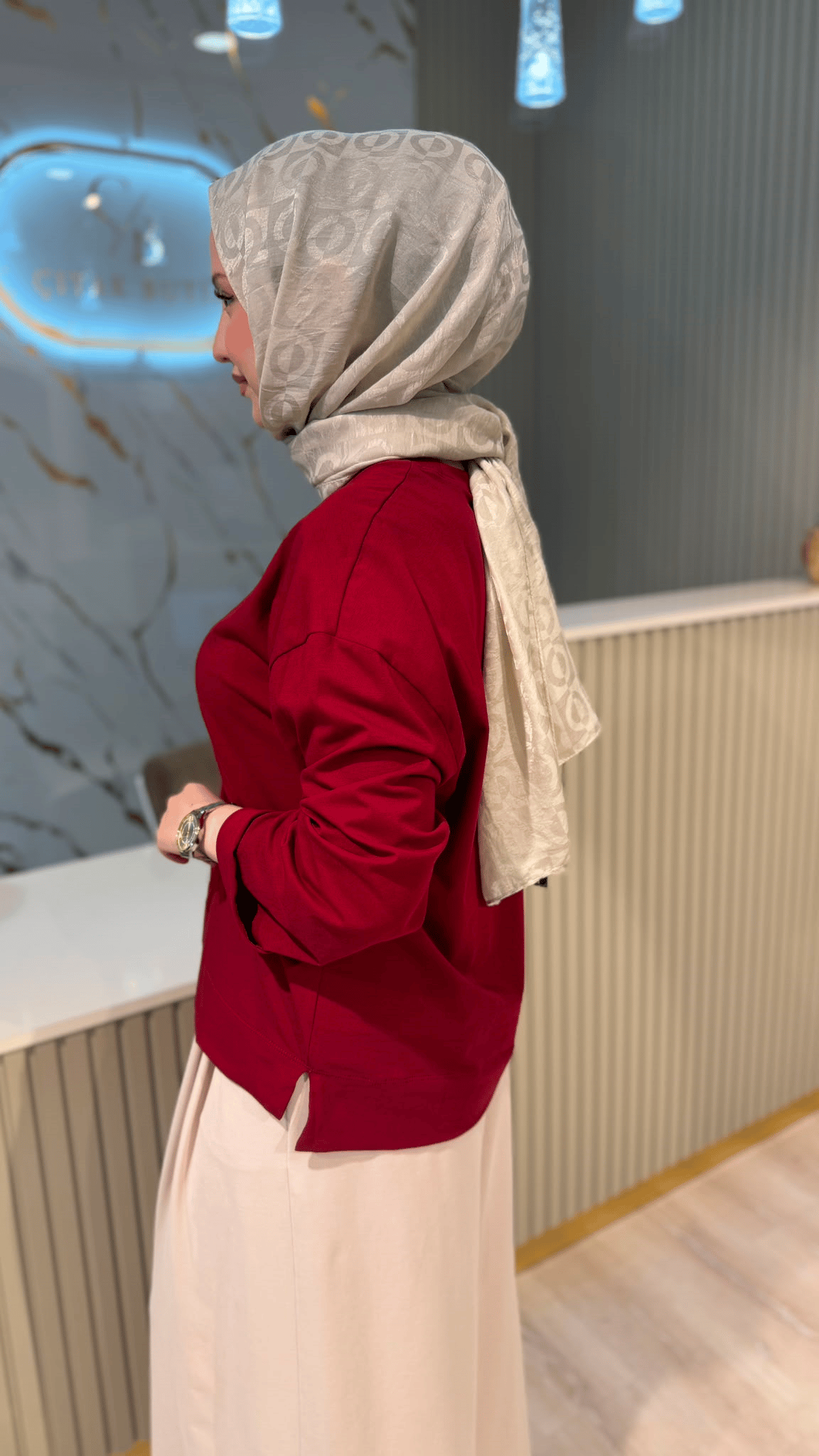 MRW 1838 COMFY PENYE TUNİK - BORDO