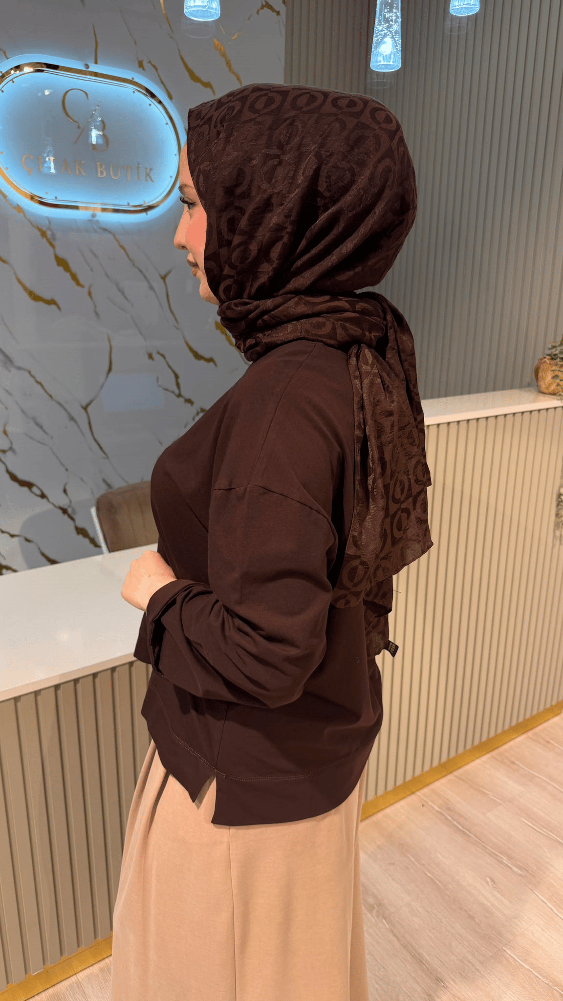MRW 1838 COMFY PENYE TUNİK - KAHVE