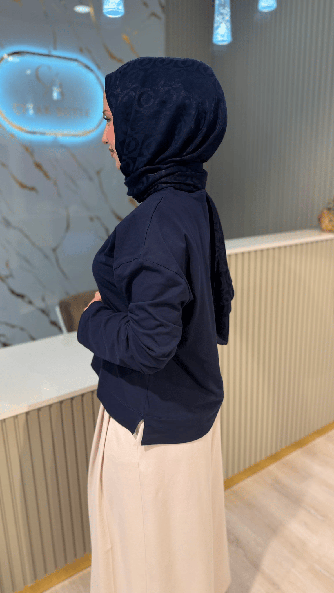 MRW 1838 COMFY PENYE TUNİK - LACİVERT